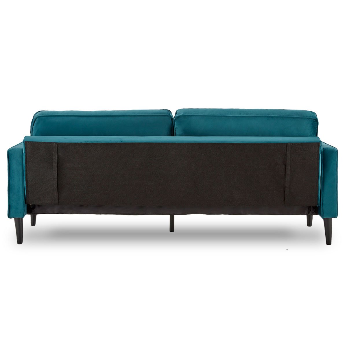 Faux Velvet Sofa Bed, Thick Cushion, Wooden Frame - Sarantino