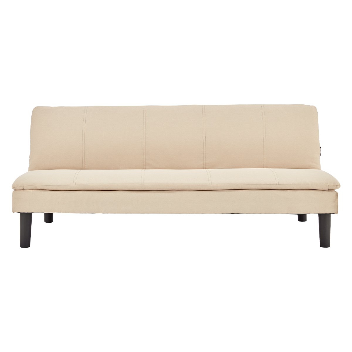 Beige 3-Seater Modular Faux Linen Sofa Bed, Adjustable Backrest