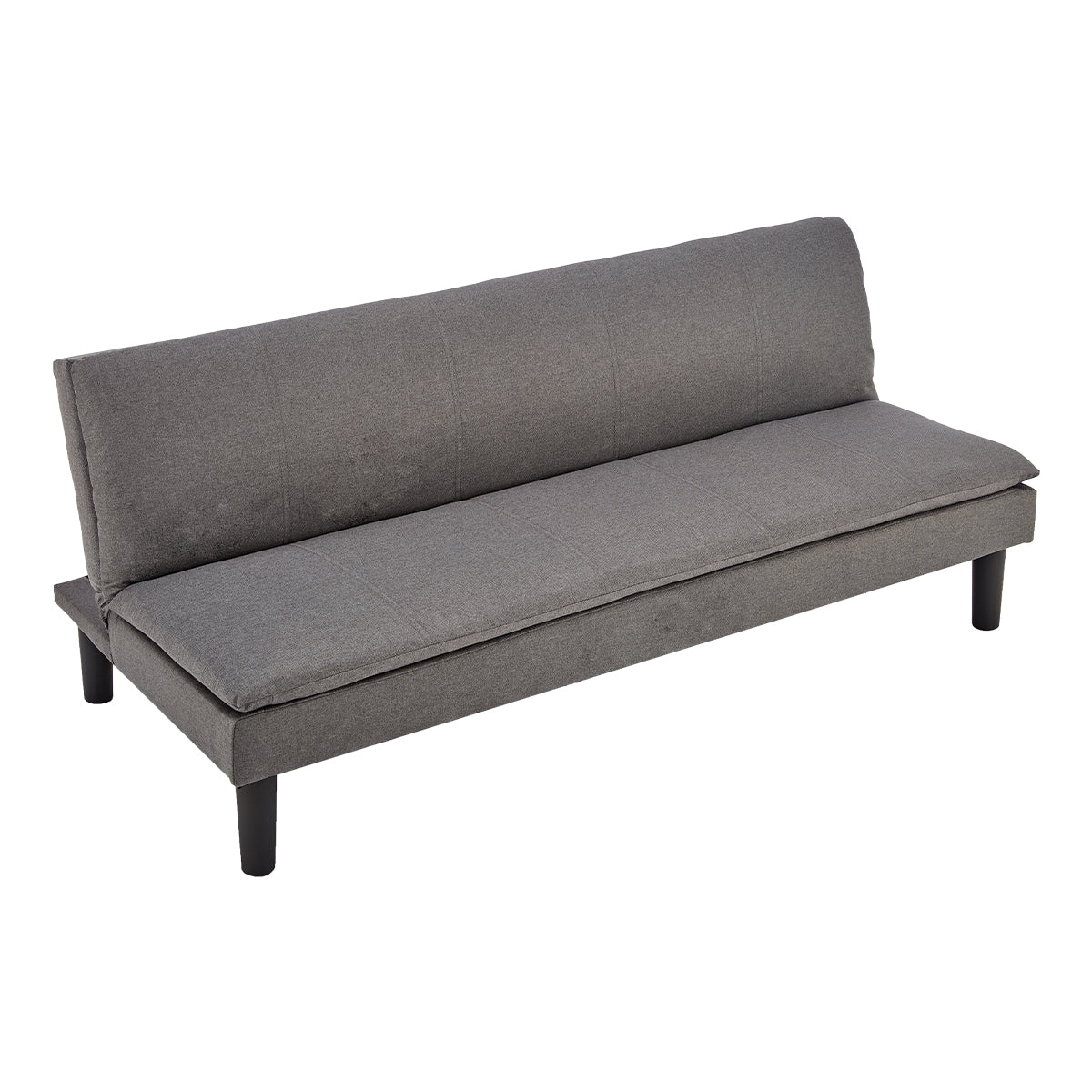 Adjustable Faux Linen 3 Seater Sofa Bed Couch - Dark Grey