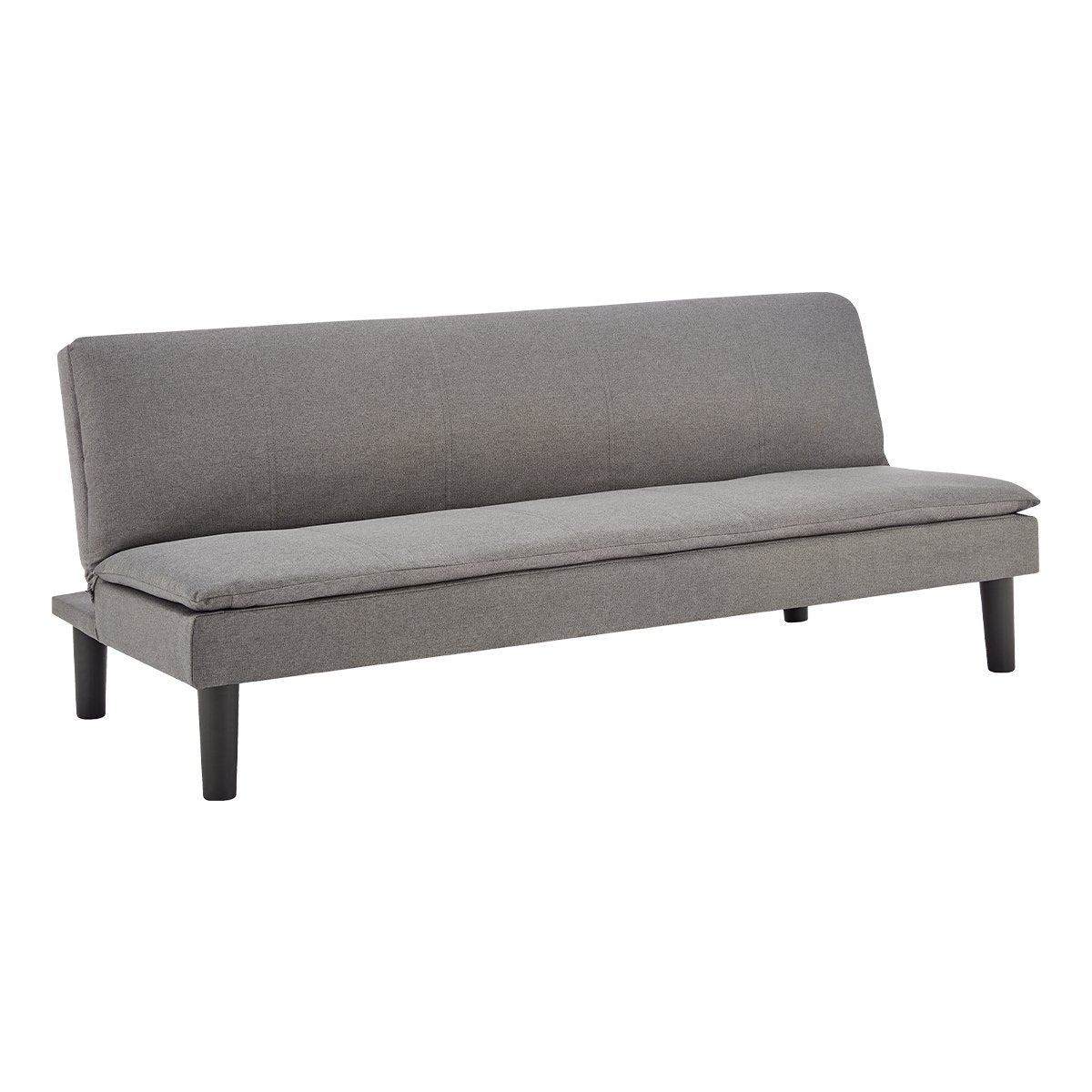 Adjustable Faux Linen 3 Seater Sofa Bed Couch - Dark Grey