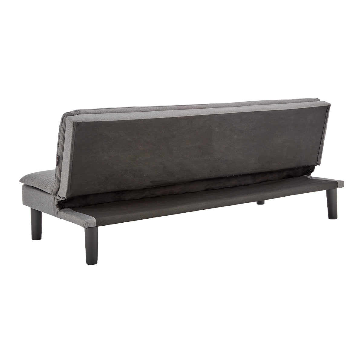 Adjustable Faux Linen 3 Seater Sofa Bed Couch - Dark Grey