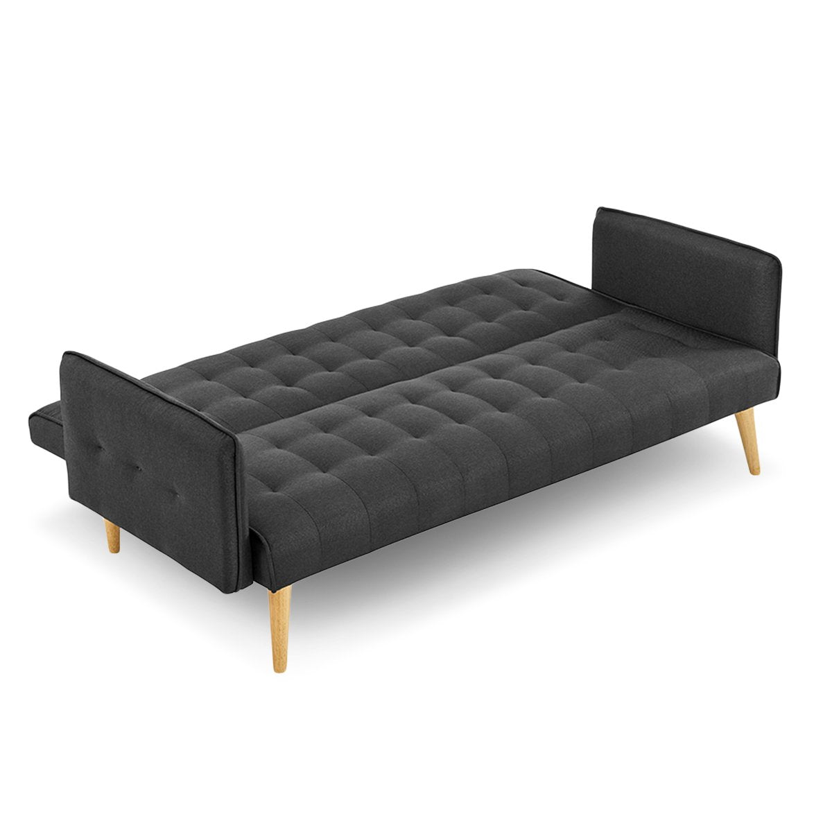 Modular 3-Seater Linen Sofa Bed, Adjustable Backrest