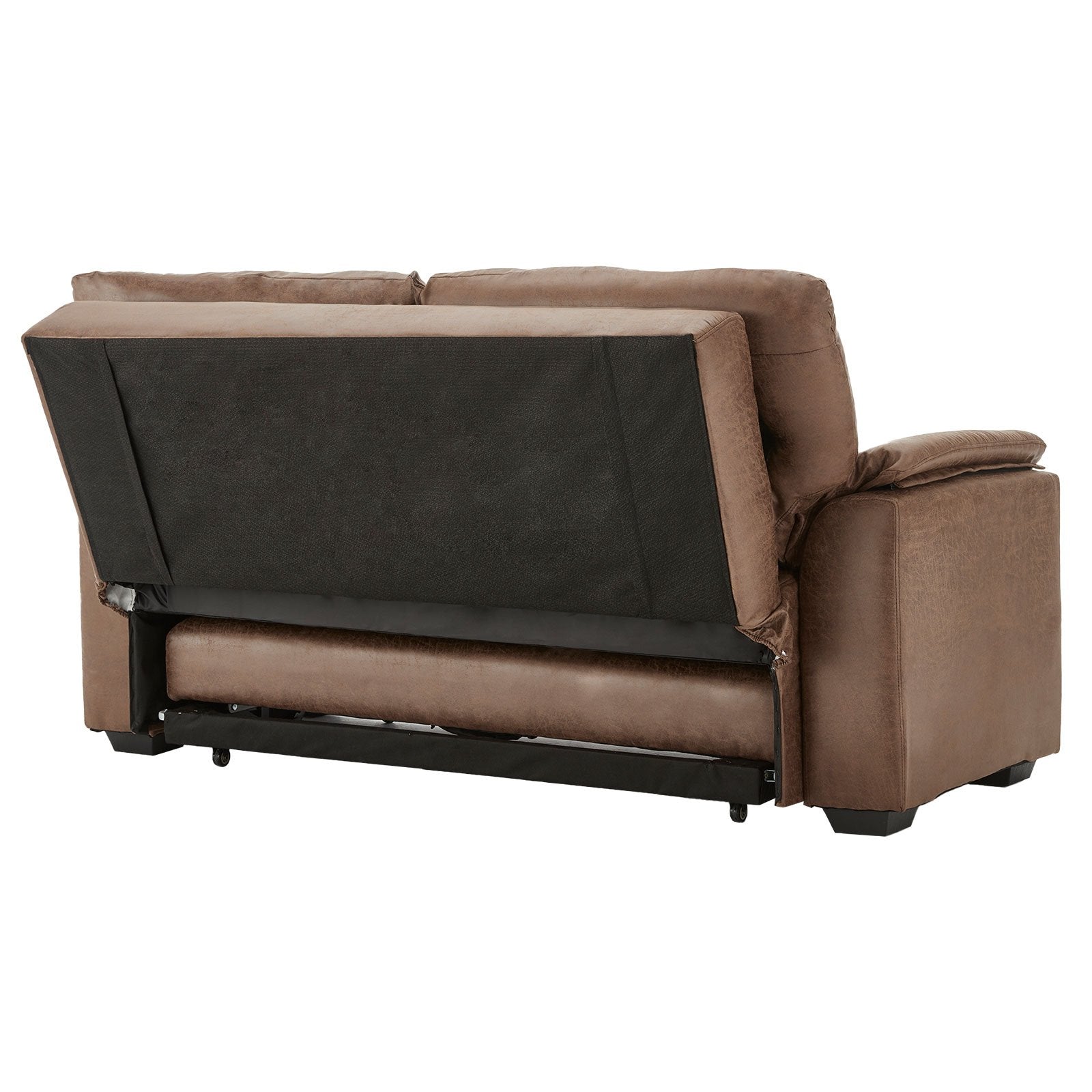 Distressed Fabric Sofa Bed Couch with Adjustable Backrest