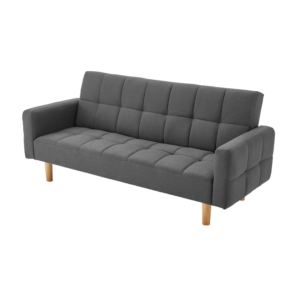 Durable Linen 3-Seater Sofa Bed with Wood Frame - Sarantino