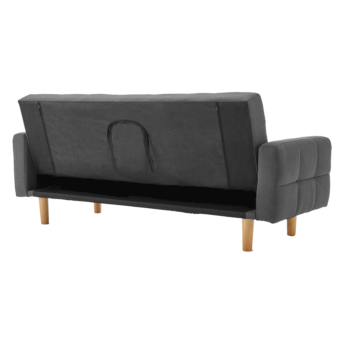 Durable Linen 3-Seater Sofa Bed with Wood Frame - Sarantino