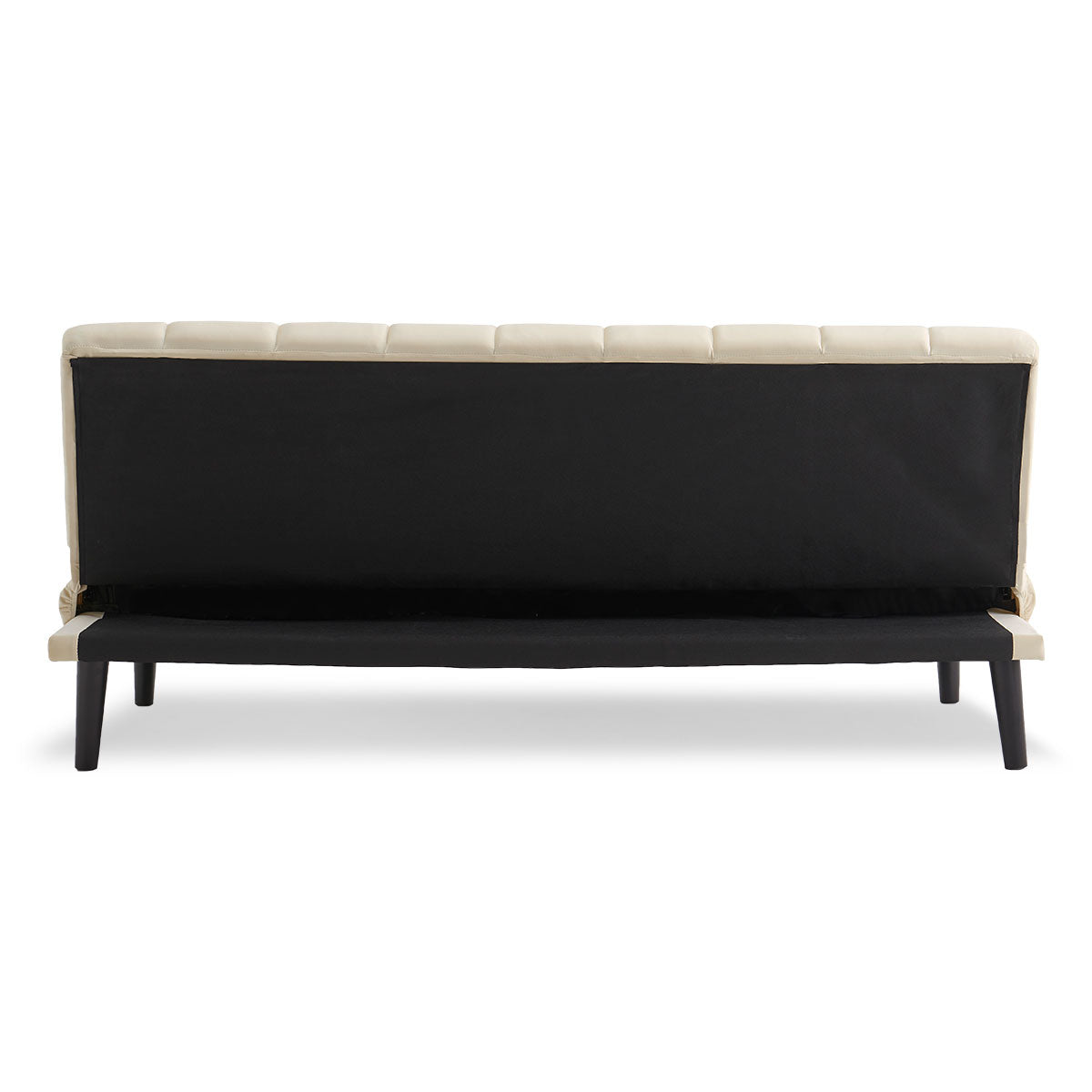 Convertible Faux Suede Sofa Bed, Wooden Frame - Sarantino