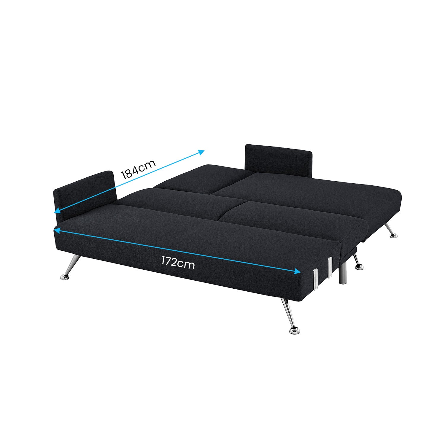 Premium Sofa Bed w/ Chaise, Adjustable Backrest & Pillows