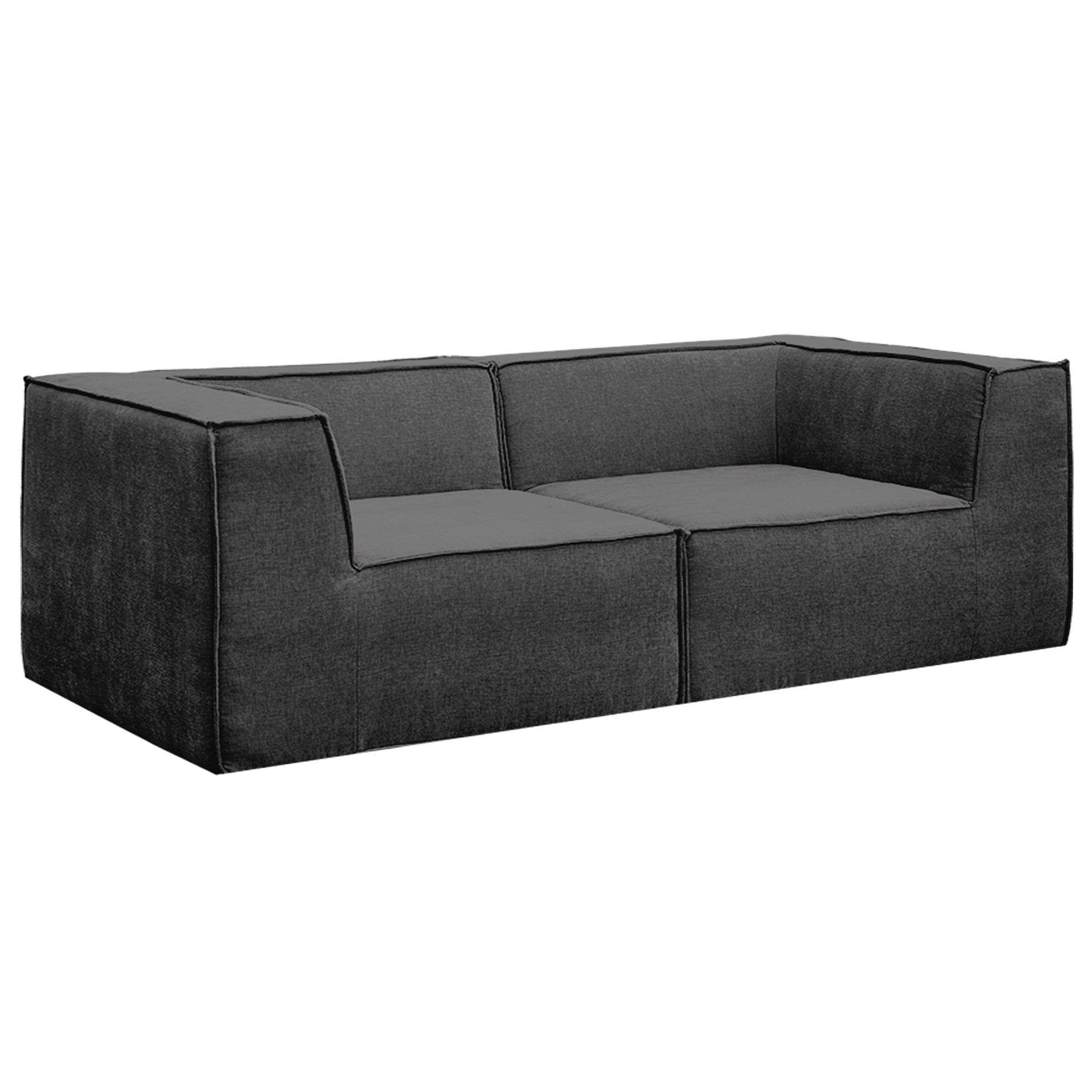 Novi 3-Seater Modular Sofa with Ottoman Black Non-Slip