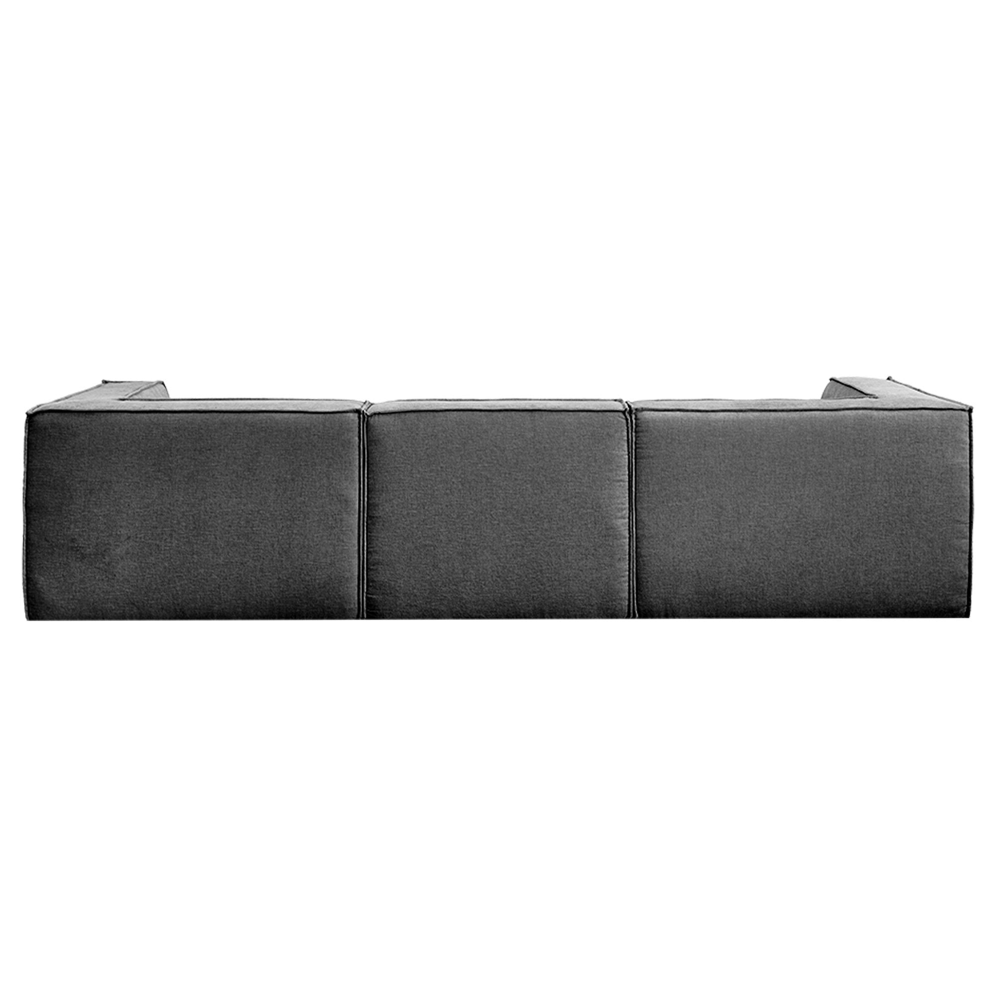 Novi 3-Seater Modular Sofa with Ottoman Black Non-Slip