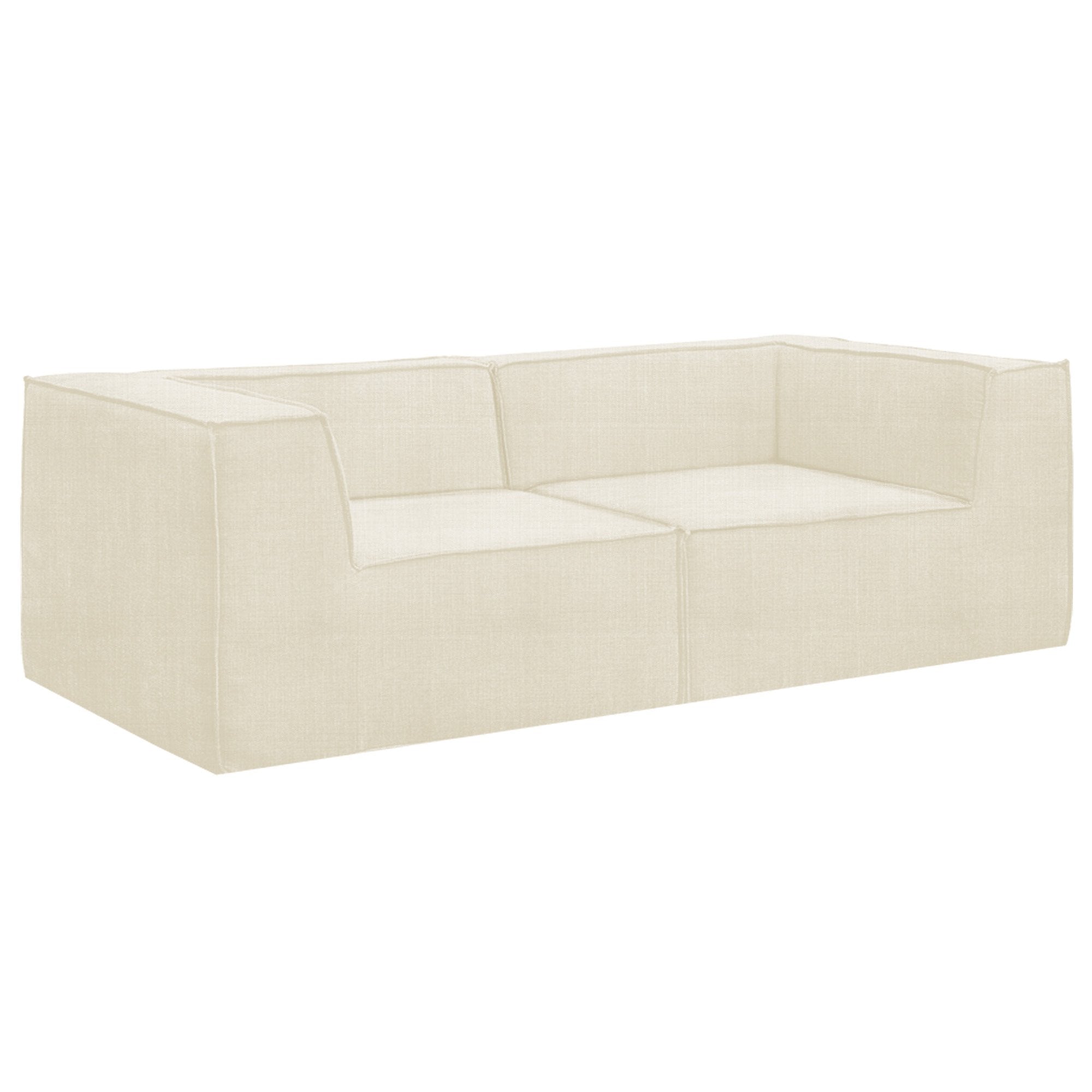 Novi 3-Seater Modular Sofa with Ottoman Cream Non-Slip