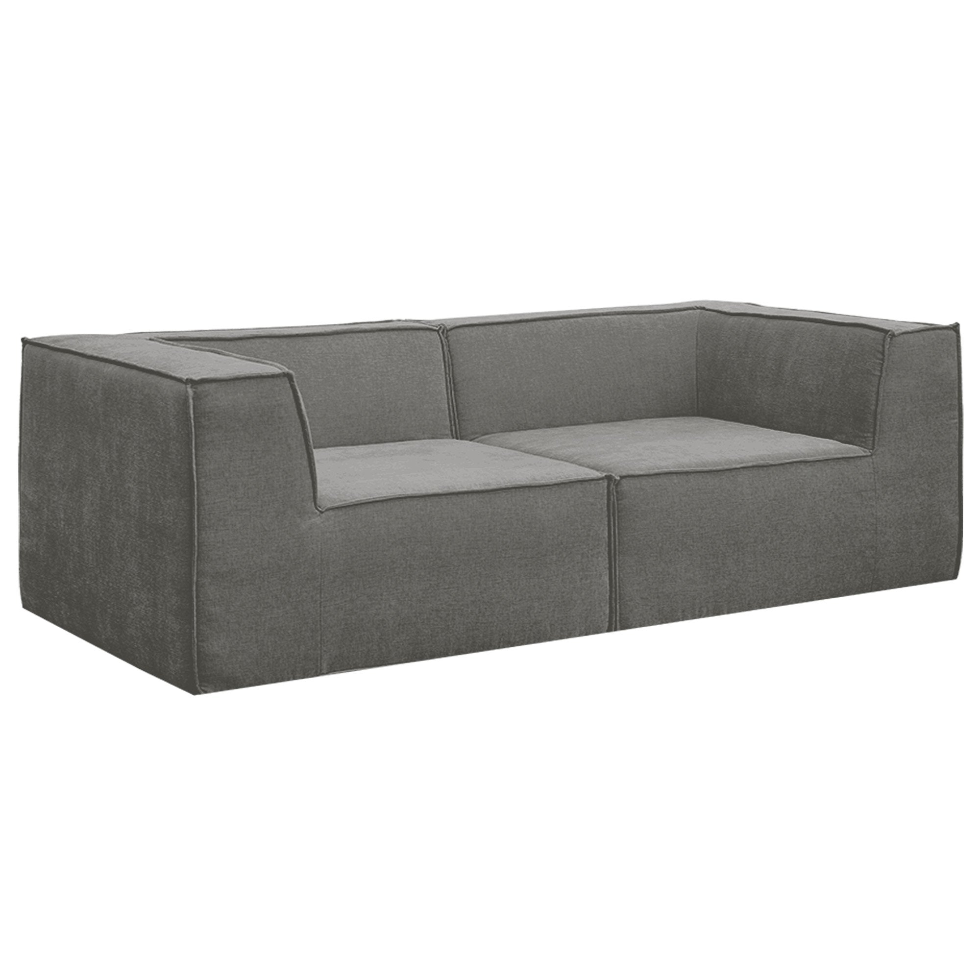 Novi 3-Seater Modular Sofa with Ottoman Grey Non-Slip