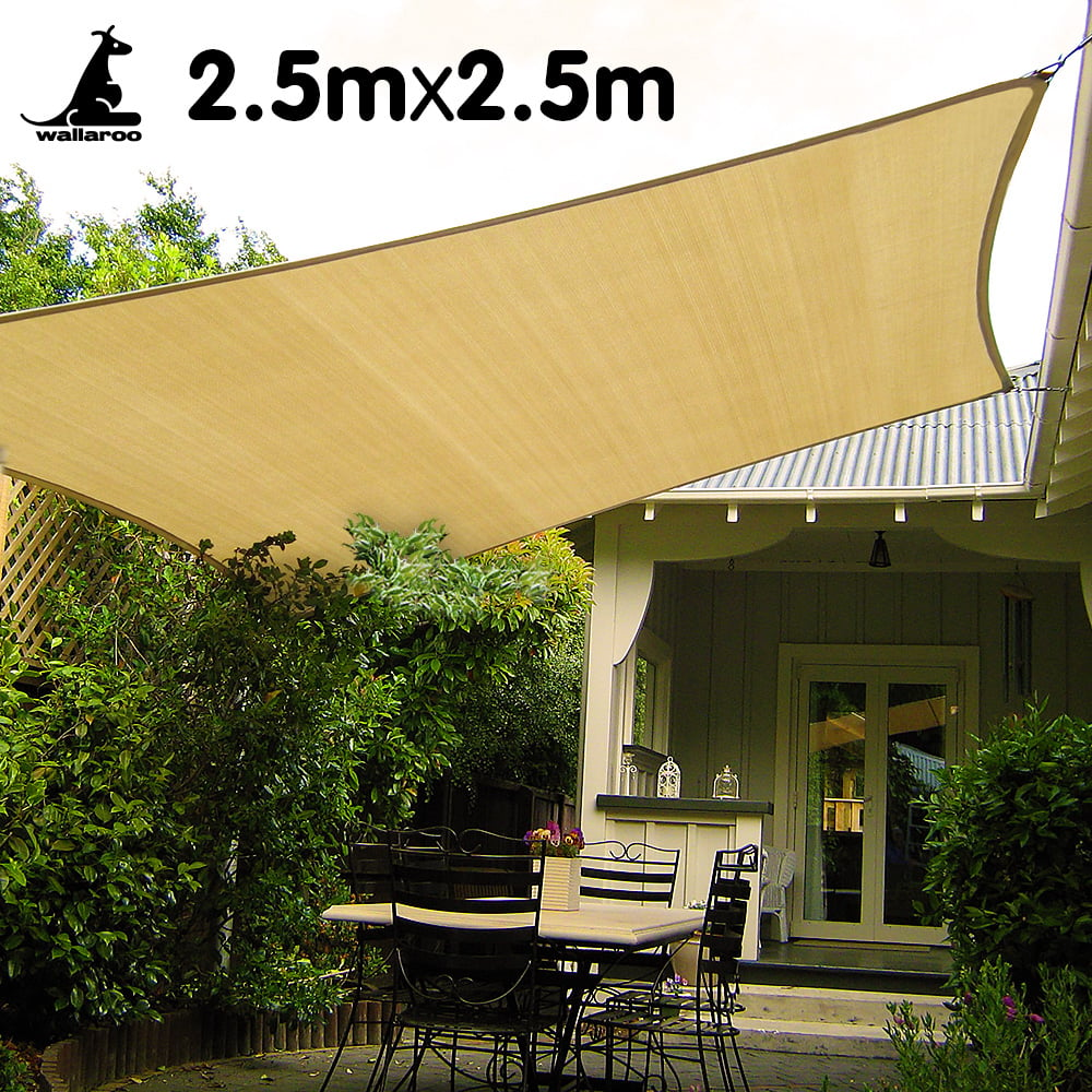 UV Block Square Shade Sail 2.5x2.5m, Sand, Wallaroo