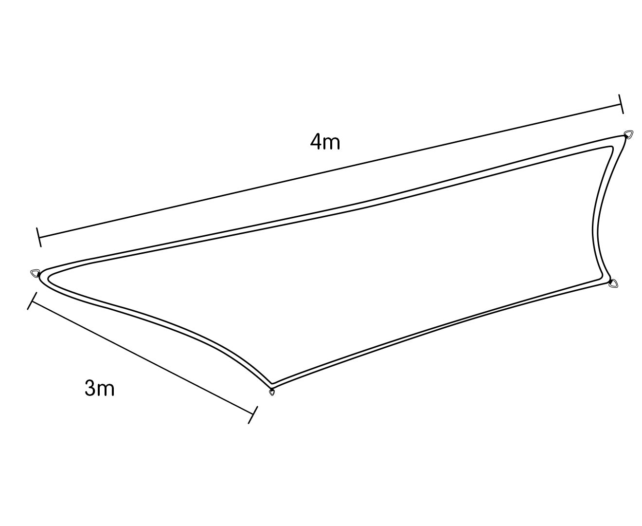 UV Blocking Rectangular Shade Sail, Sand, 3x4m