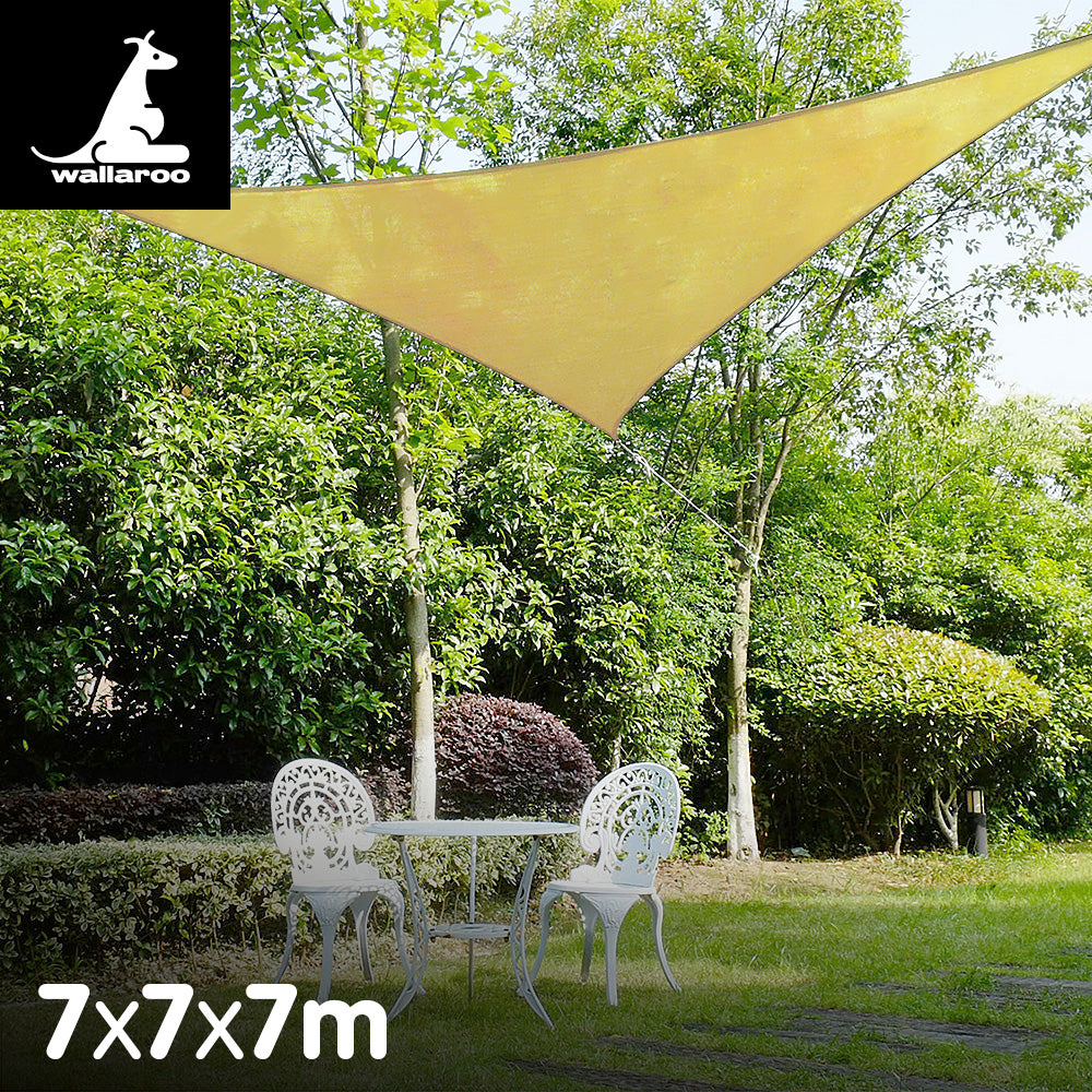 UV Blocking Breathable Triangular Shade Sail 7x7x7m - Wallaroo