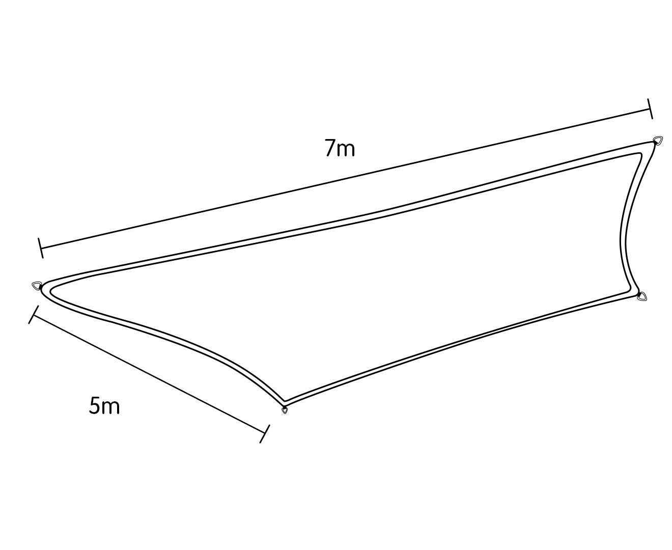 7m x 5m UV Blocking Rectangular Shade Sail, Sand Wallaroo