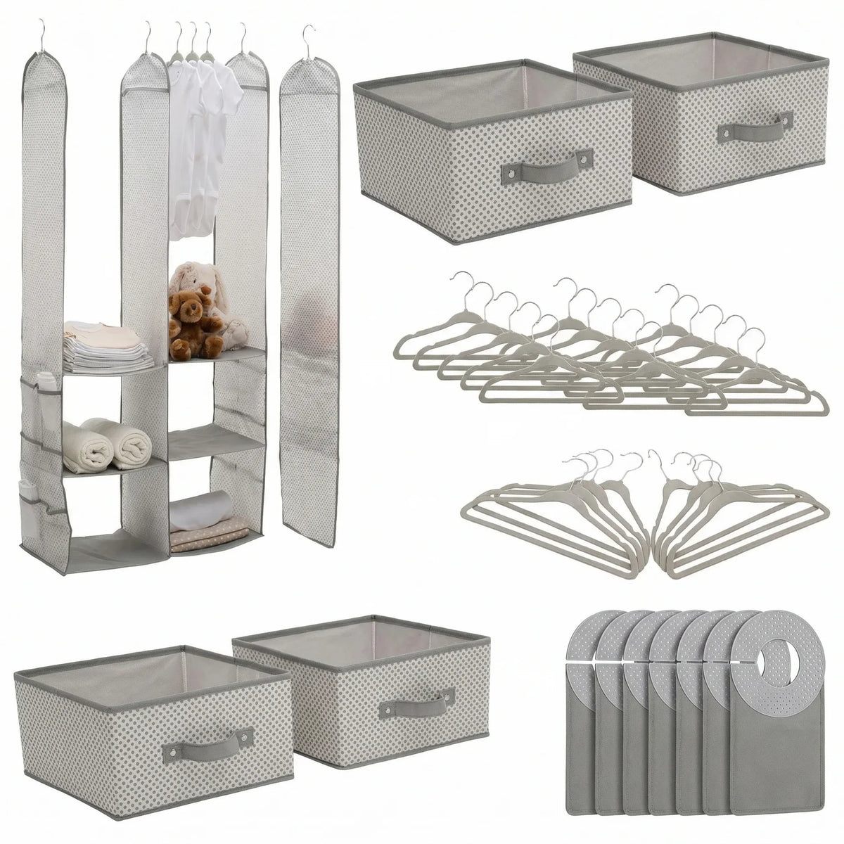 Delta Children 24 Piece Nursery Storage Set Cool Grey