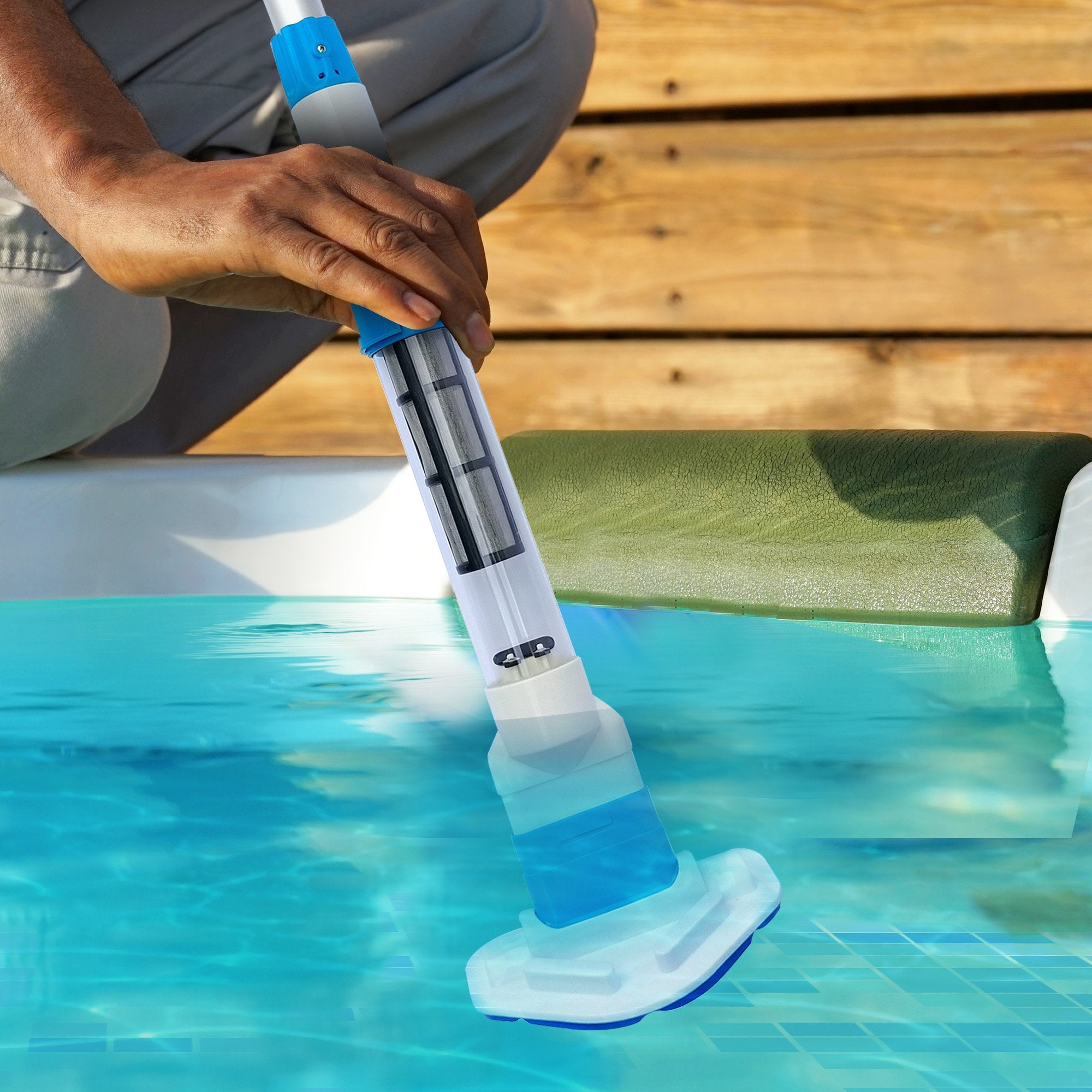 Cordless Spa & Pool Vacuum Cleaner, 60min, 2 Heads - Aquajack