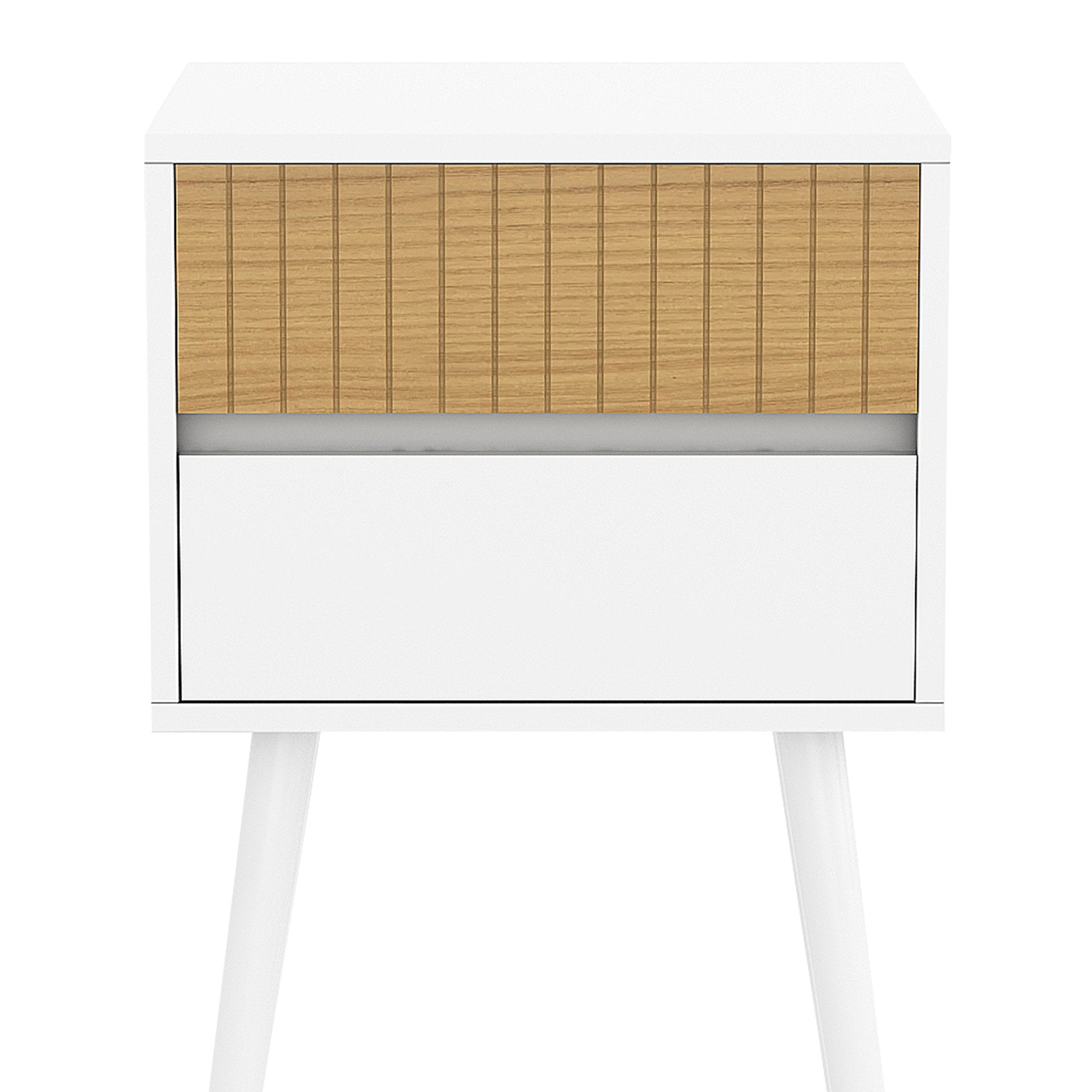 Scandinavian Style Bedside Table, 2 Drawers - Sarantino