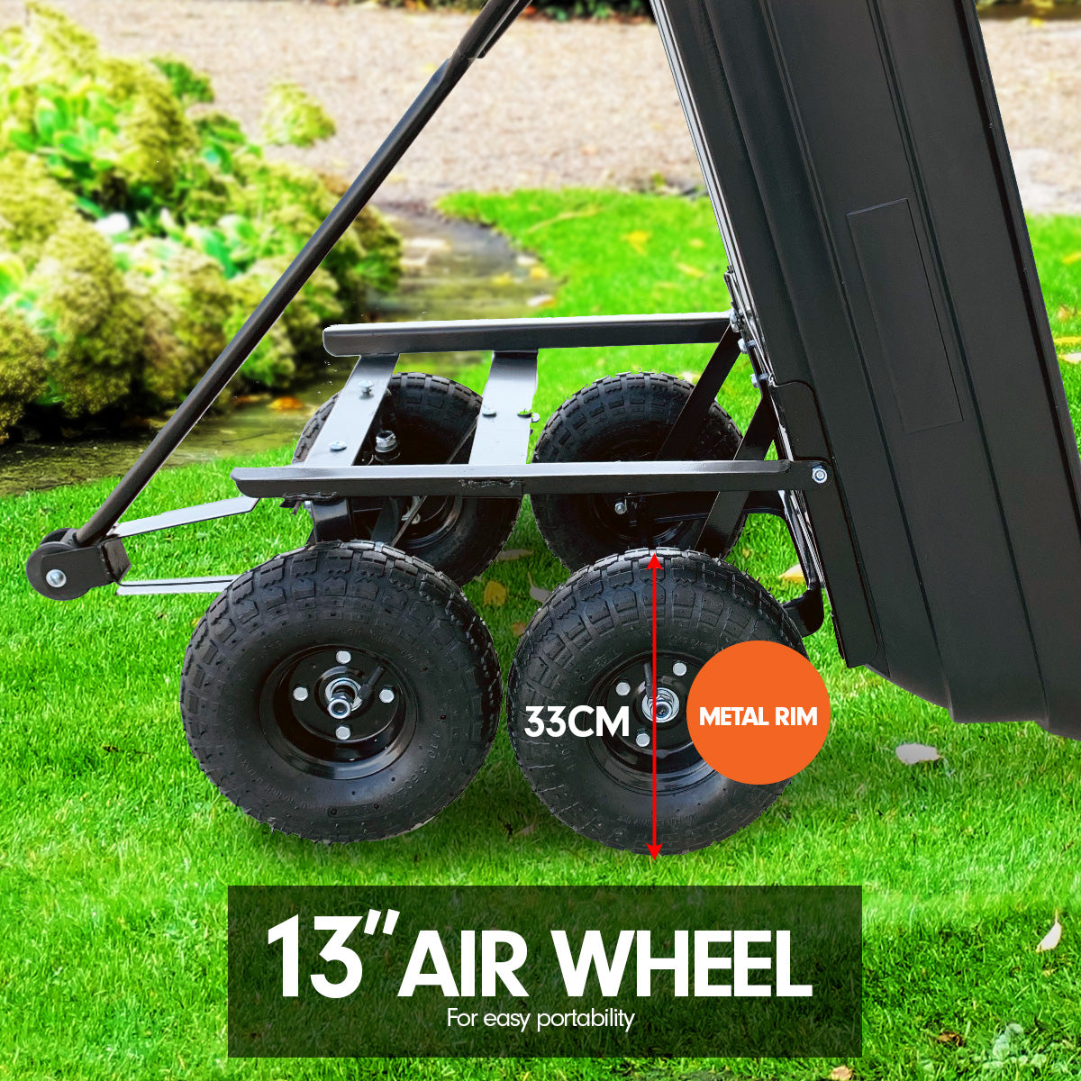 300kg Garden Dump Cart 125L, 13in Tires, Kartrite