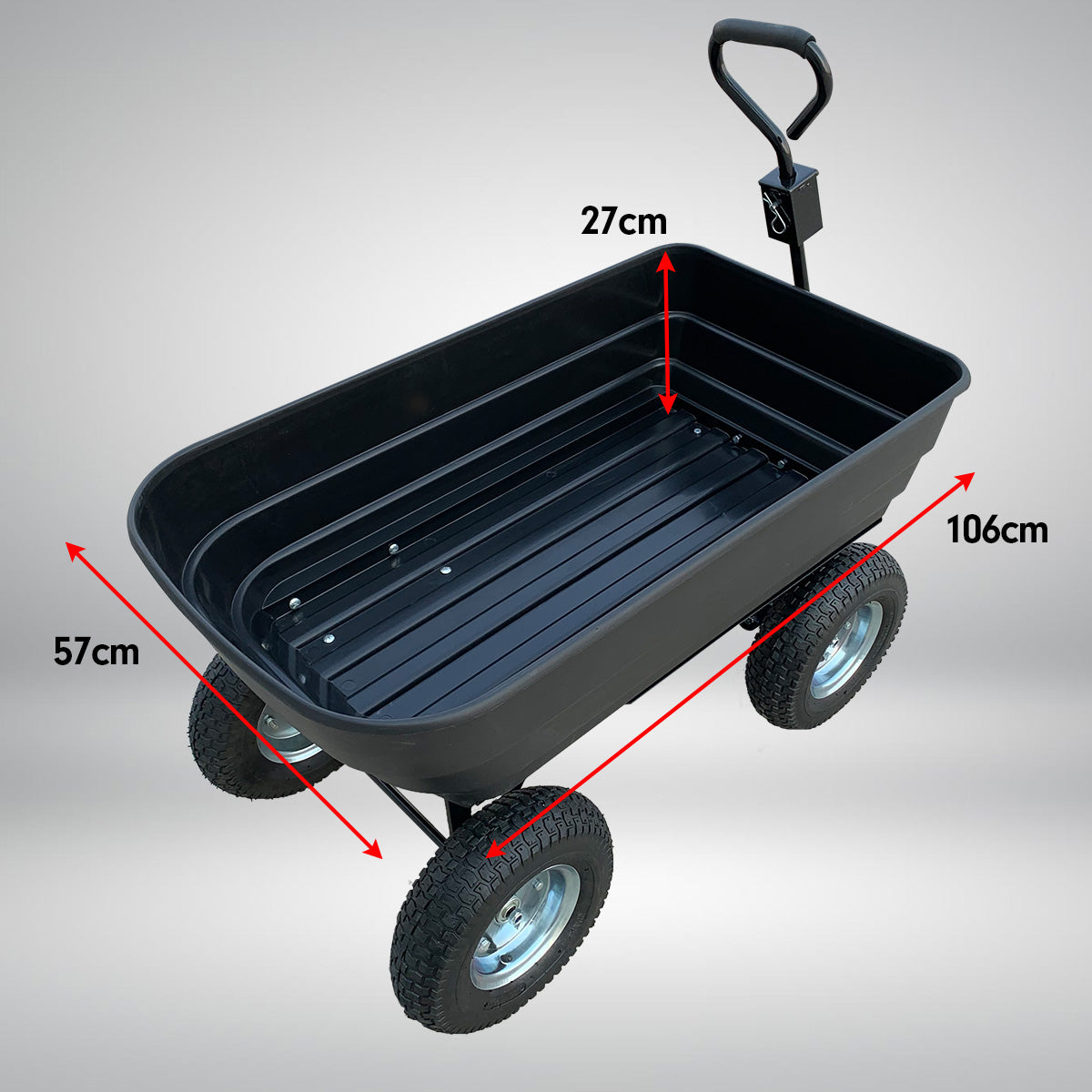 300kg Garden Dump Cart 125L, 13in Tires, Kartrite