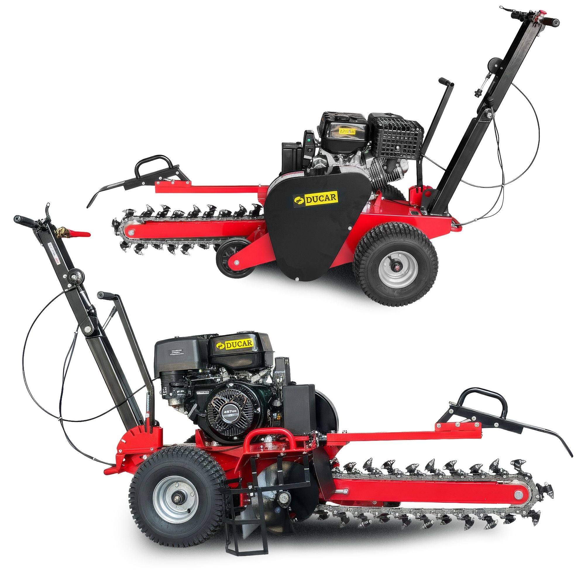 Ducar Trench Digger 457cc 18HP 4-Stroke Key Start, Petrol Trencher Machine