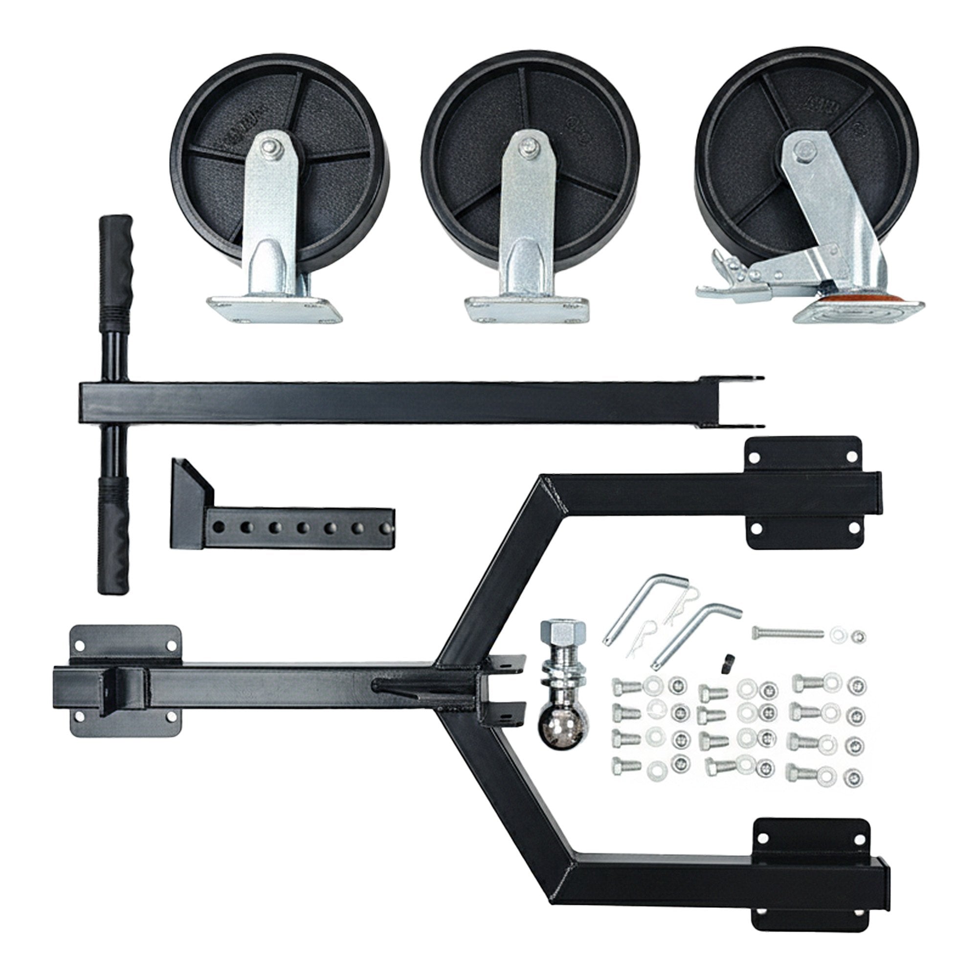 Kartrite Trailer Dolly Adjustable 2in Hitch Ball 1500kg Tongue Weight Capacity w/8in Swivel Wheels Steel Trailer Mover