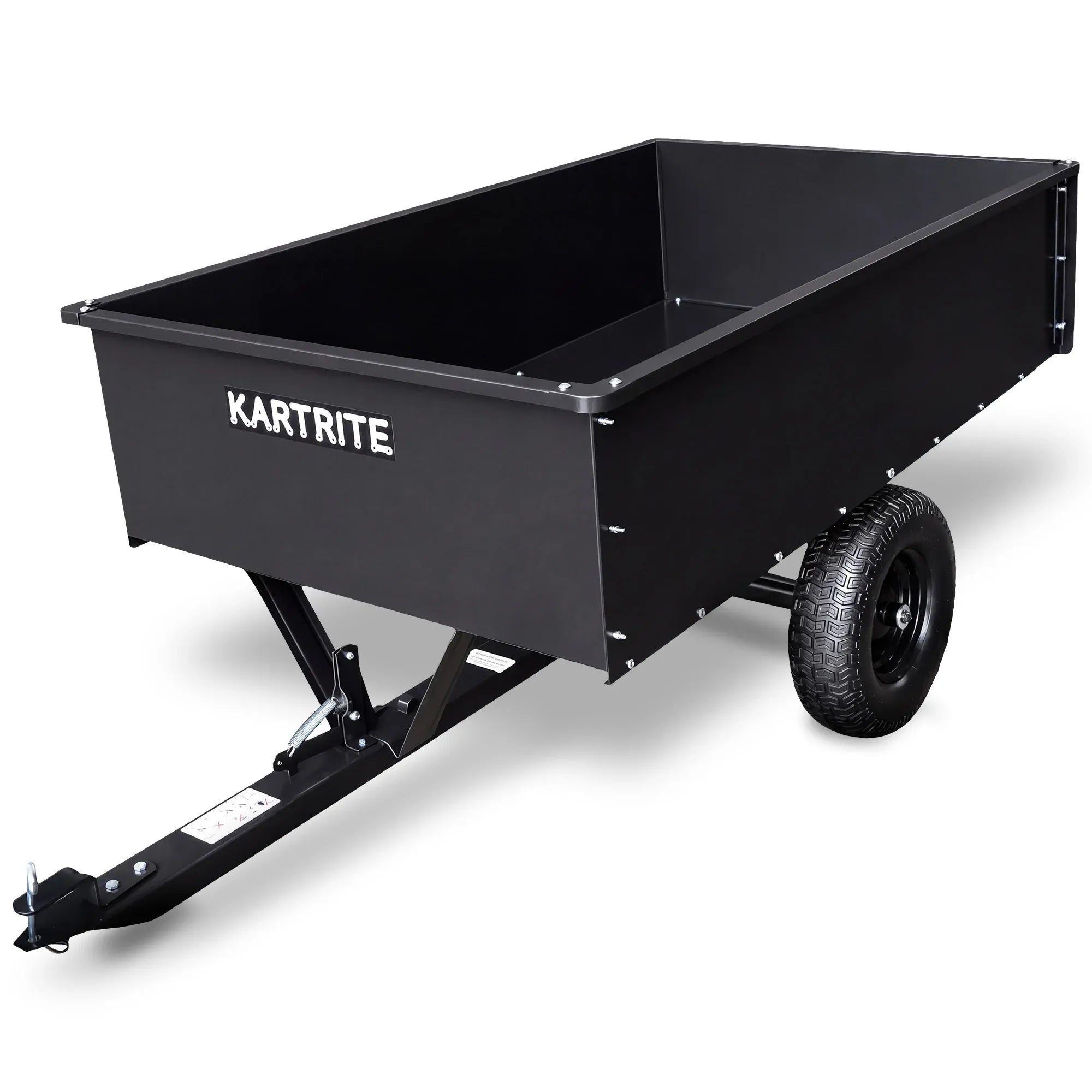 Kartrite 816kg Heavy-Duty Steel Dump Cart with Quick-Release Dumping Handle