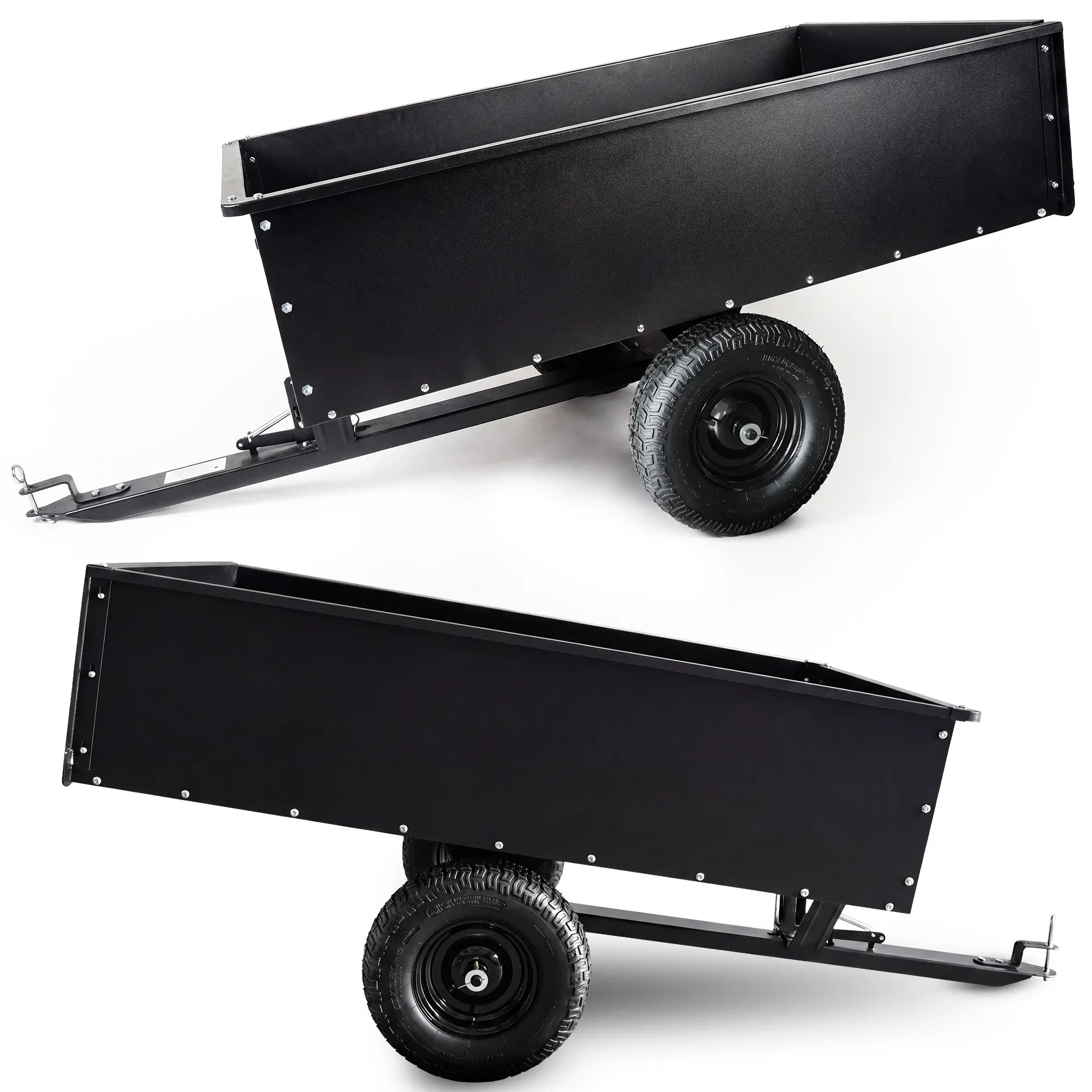 Kartrite 816kg Heavy-Duty Steel Dump Cart with Quick-Release Dumping Handle