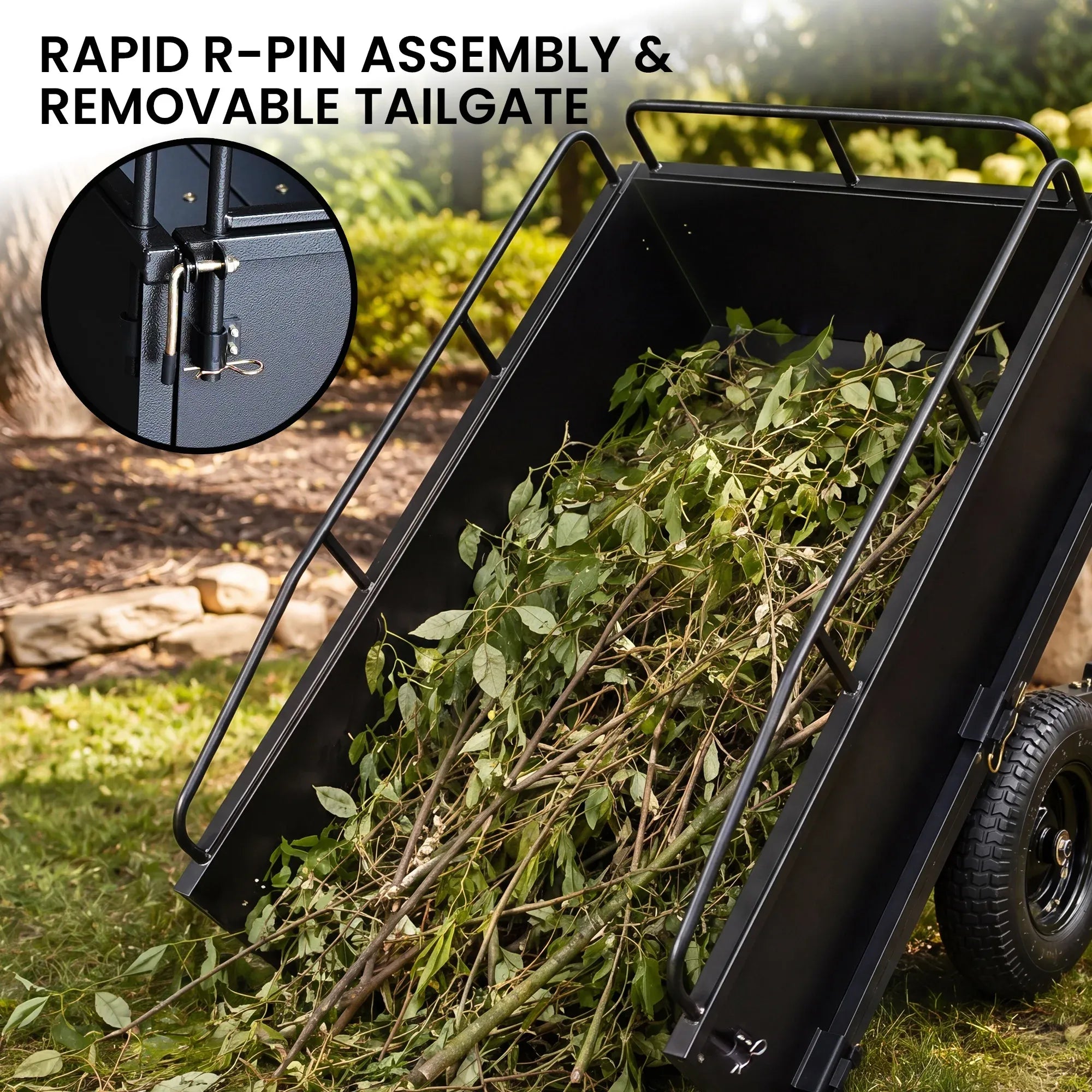 Kartrite 430kg Heavy Duty Steel Dump Cart with Foot Pedal Dumping System