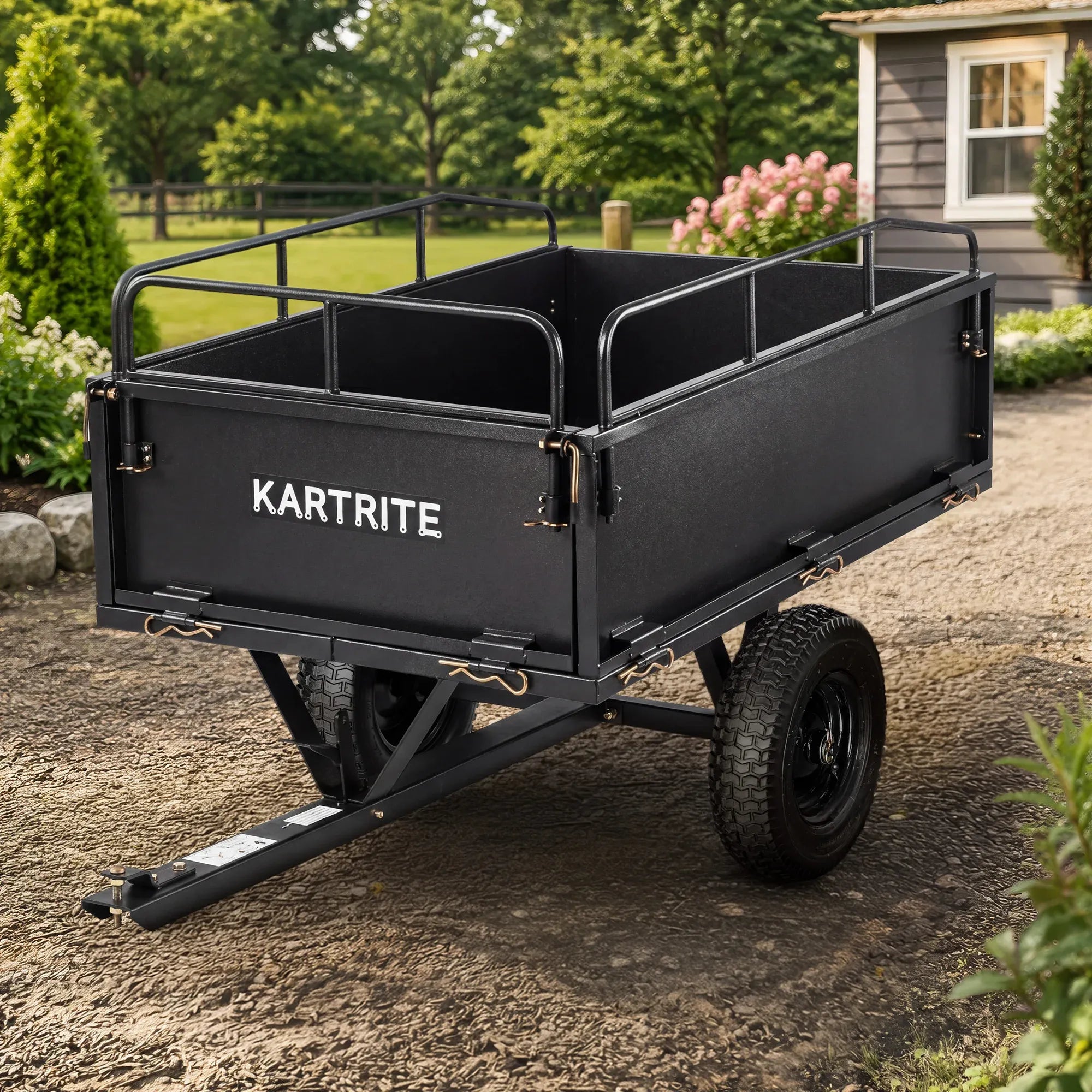 Kartrite 430kg Heavy Duty Steel Dump Cart with Foot Pedal Dumping System