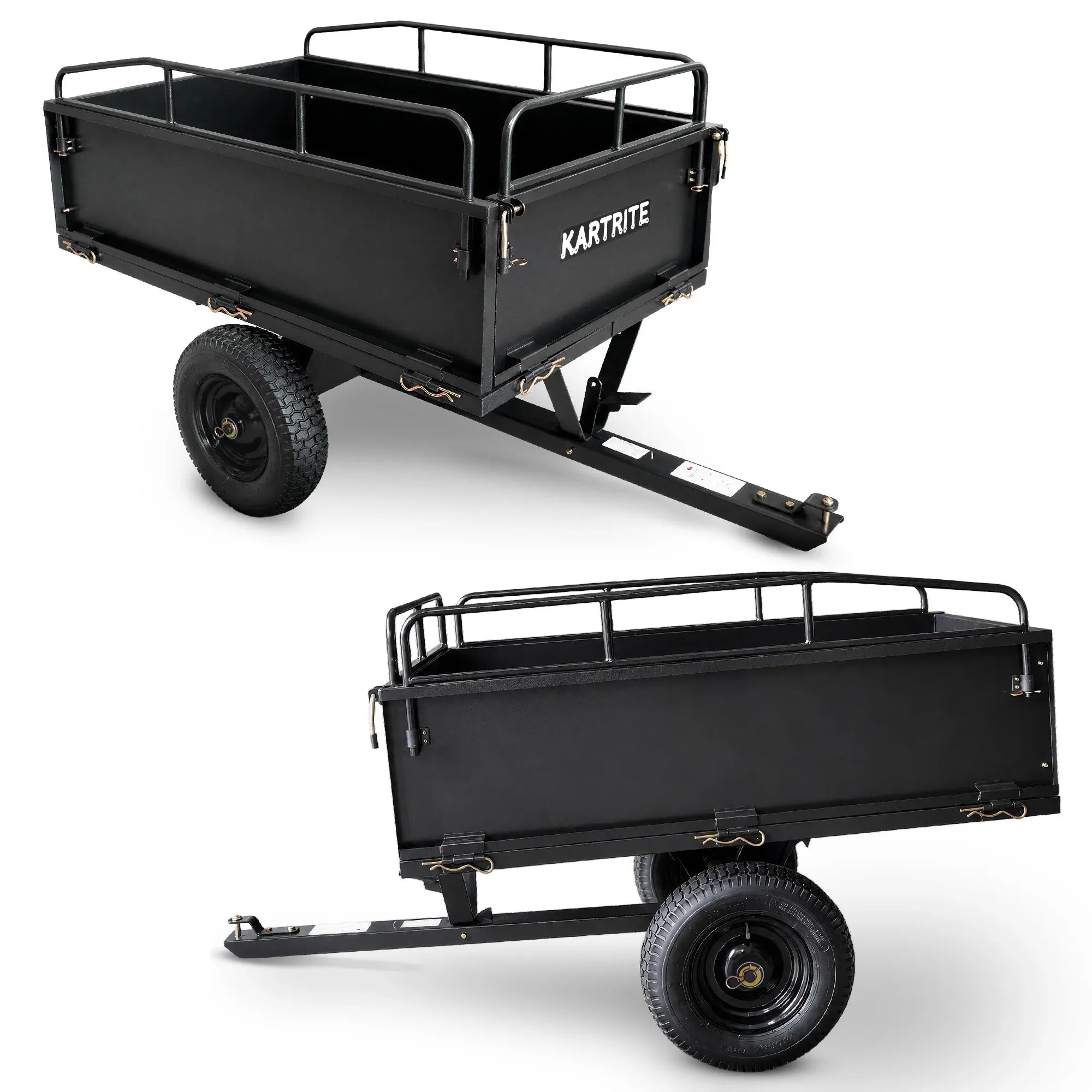 Kartrite 430kg Heavy Duty Steel Dump Cart with Foot Pedal Dumping System