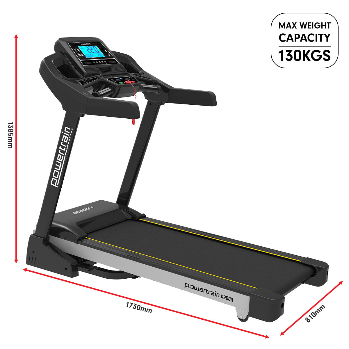 Auto-Incline Foldable Treadmill w/ Fan, 12 Programs - Powertrain