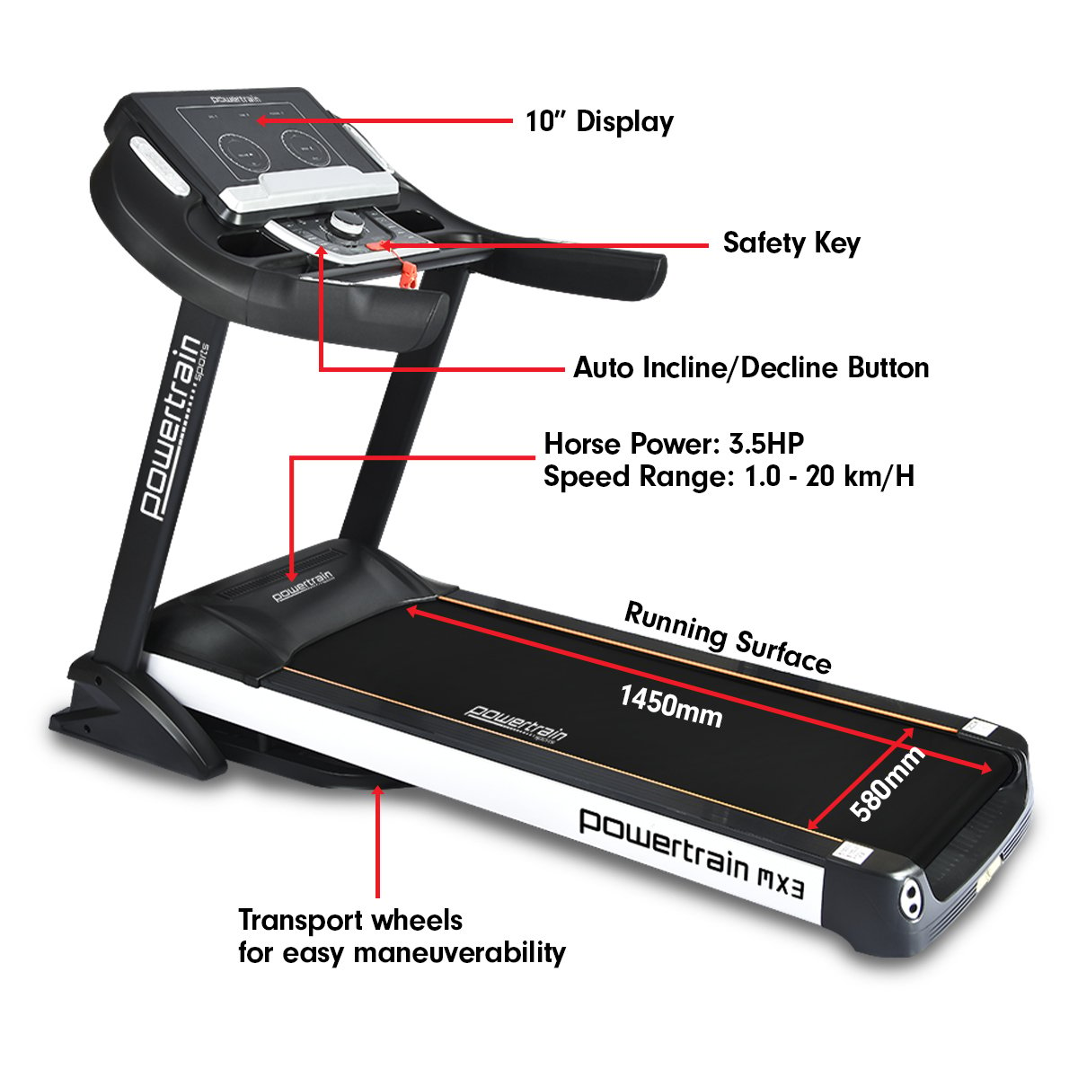 3.5HP Foldable Treadmill w/ 10" Display, Programs, 15% Incline