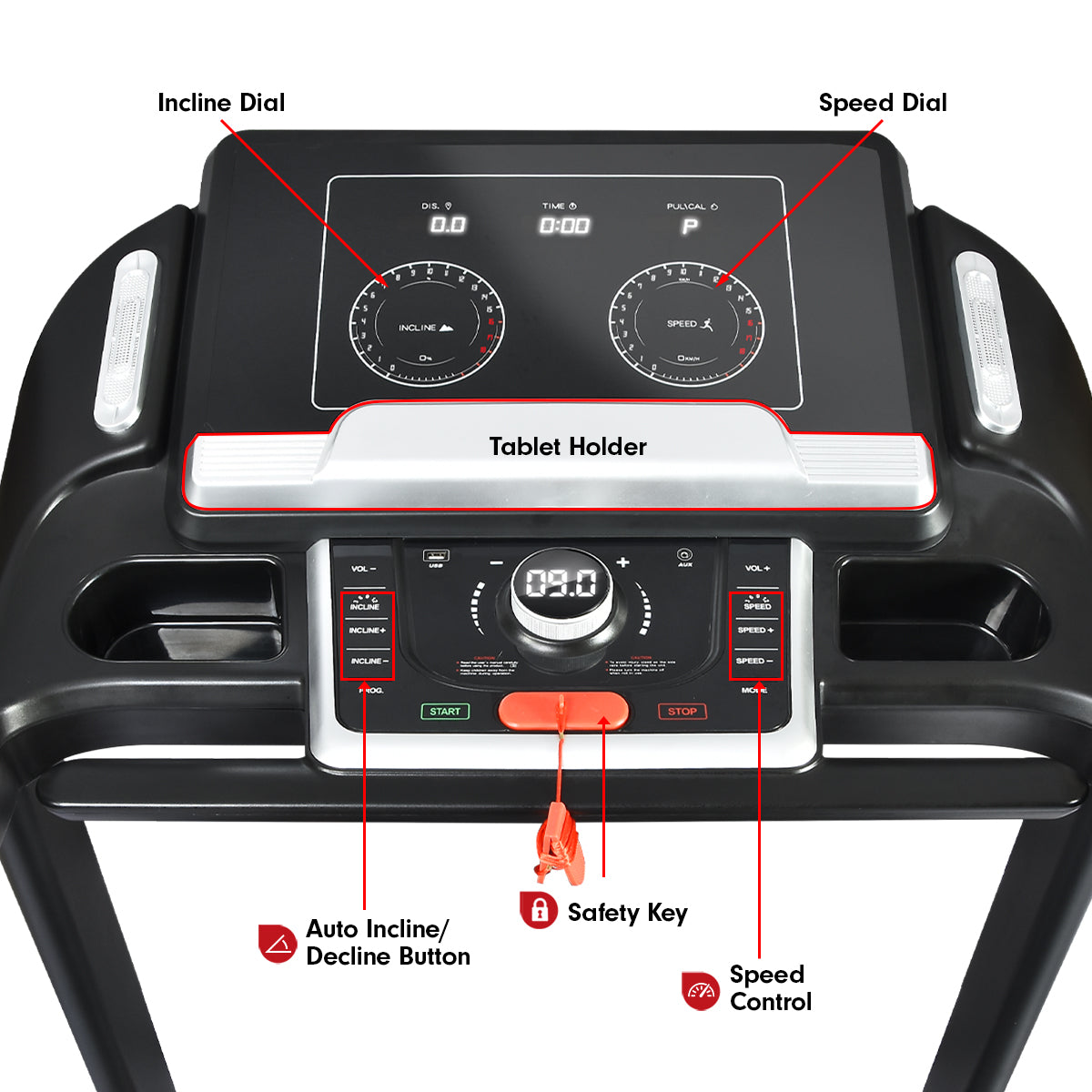 3.5HP Foldable Treadmill w/ 10" Display, Programs, 15% Incline