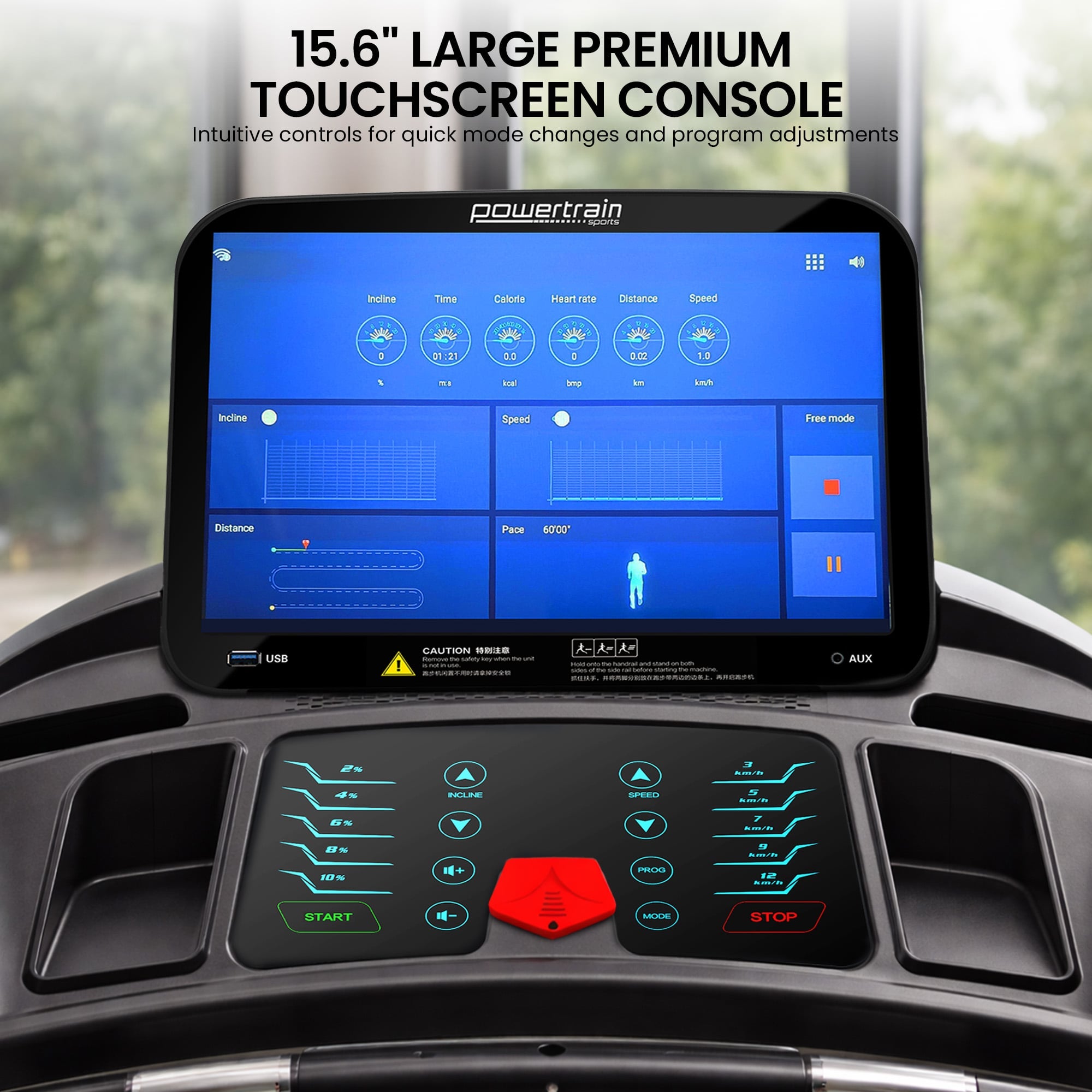 V1100 Treadmill 15.6" Touchscreen WiFi Auto-Incline
