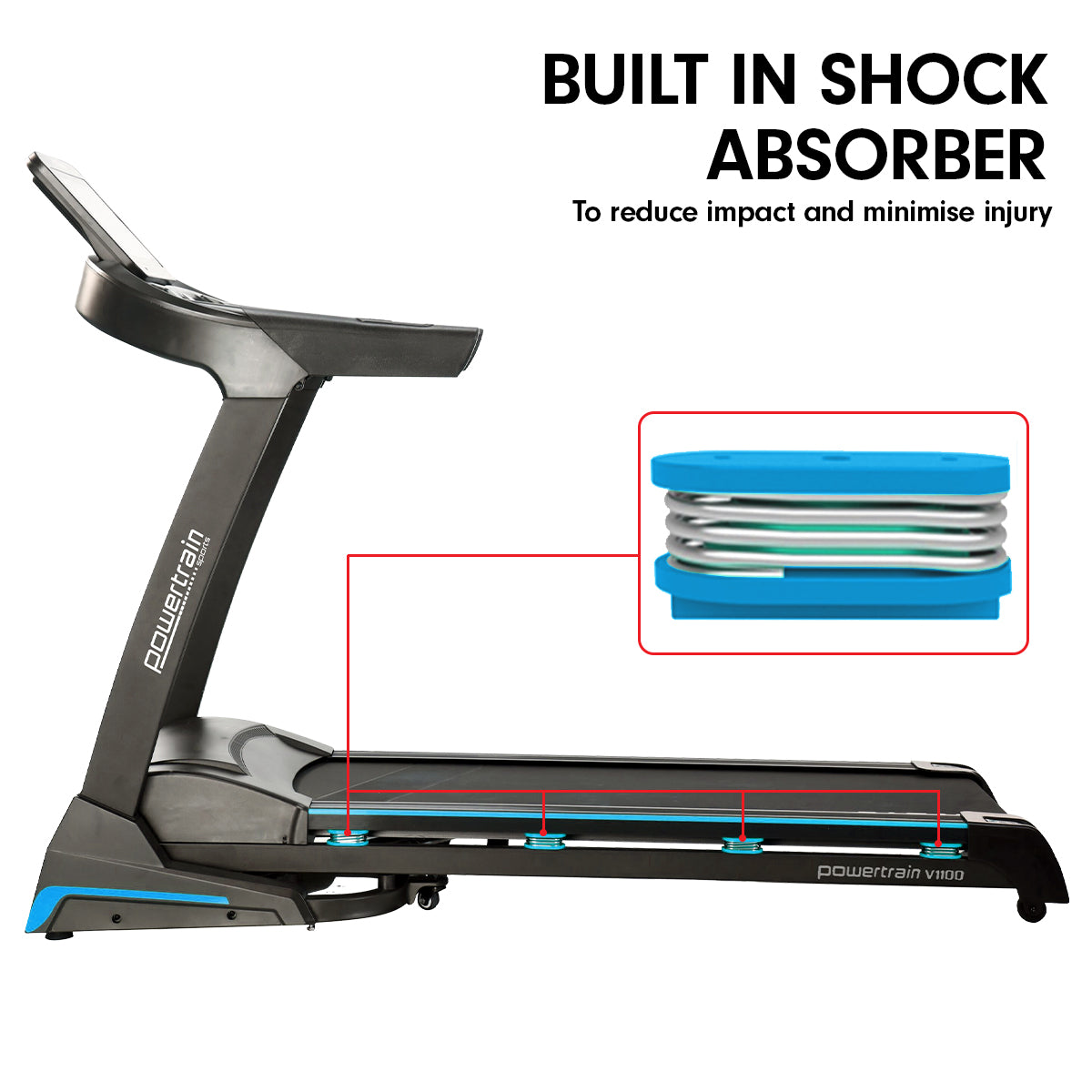 V1100 Treadmill 15.6" Touchscreen WiFi Auto-Incline
