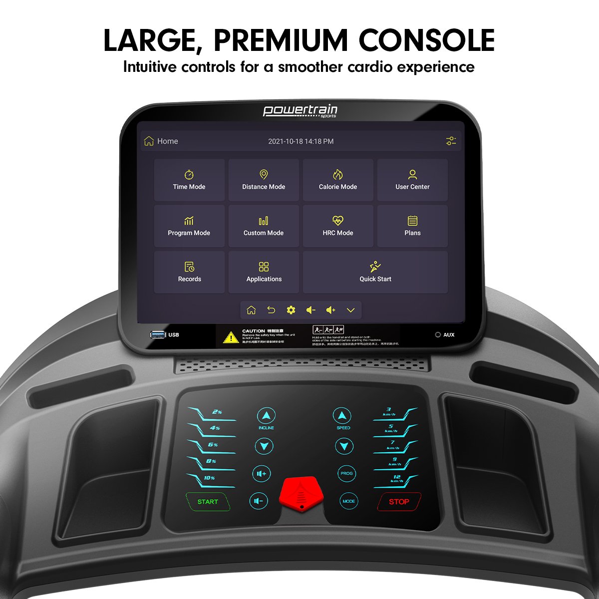 V1100 Treadmill 15.6" Touchscreen WiFi Auto-Incline