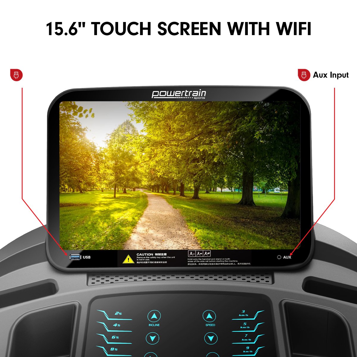 V1100 Treadmill 15.6" Touchscreen WiFi Auto-Incline