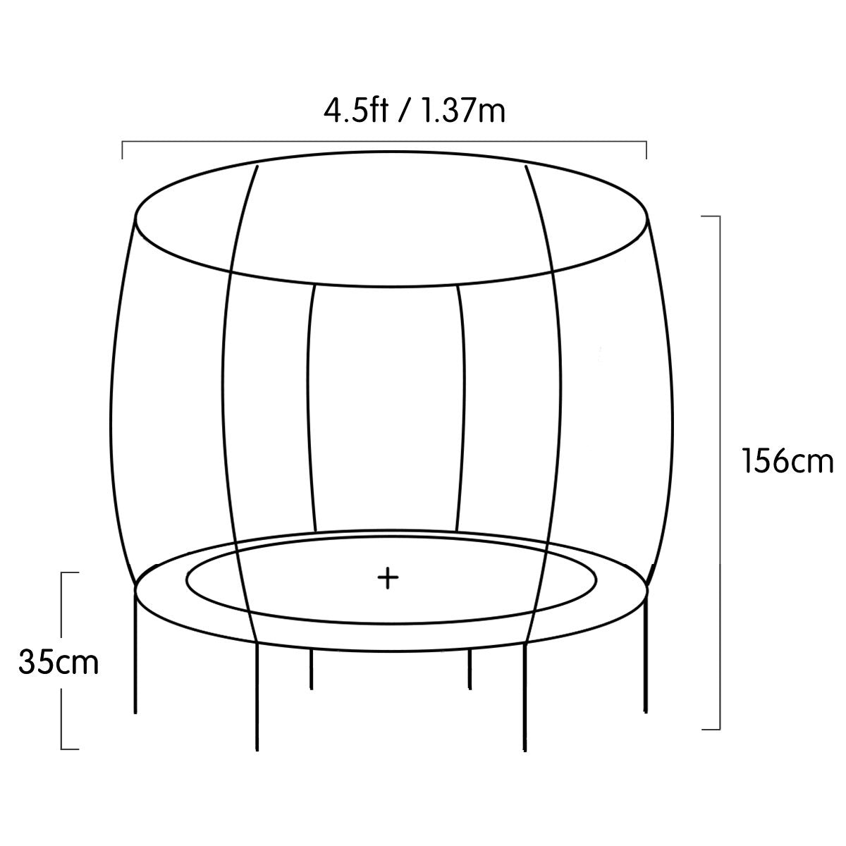 4.5ft Kids Trampoline with Safety Net & UV Padding - Kahuna