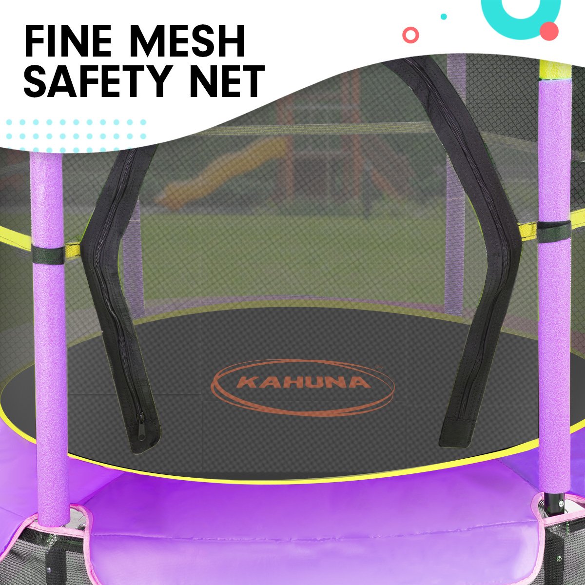 4.5ft Kids Trampoline w/ Safety Net, Steel Frame - Kahuna