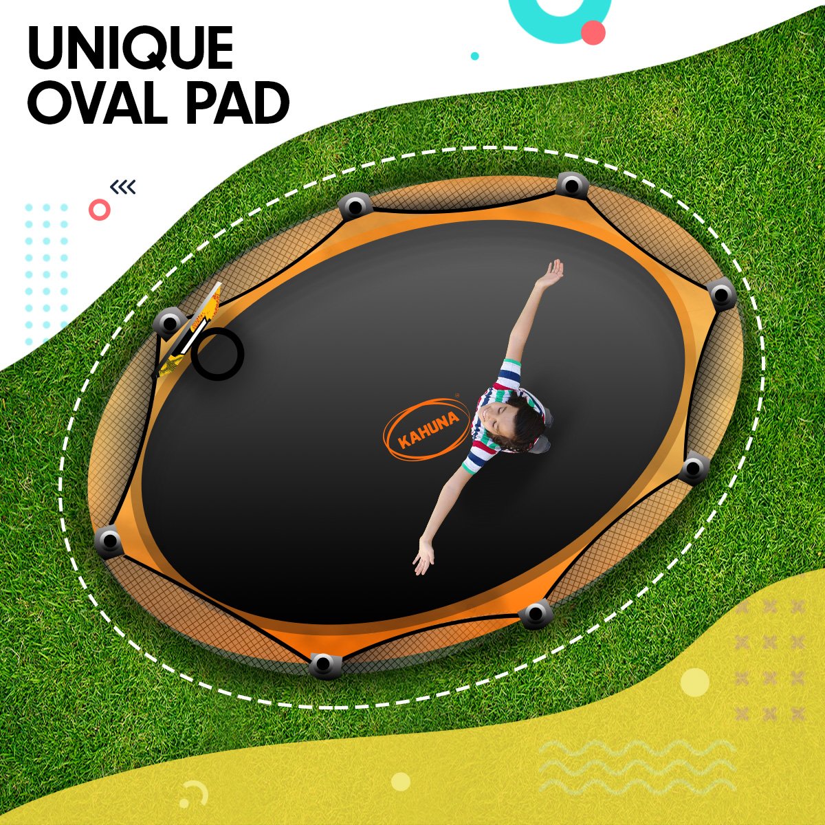 Kahuna 8x14ft Oval Trampoline Outdoor Orange