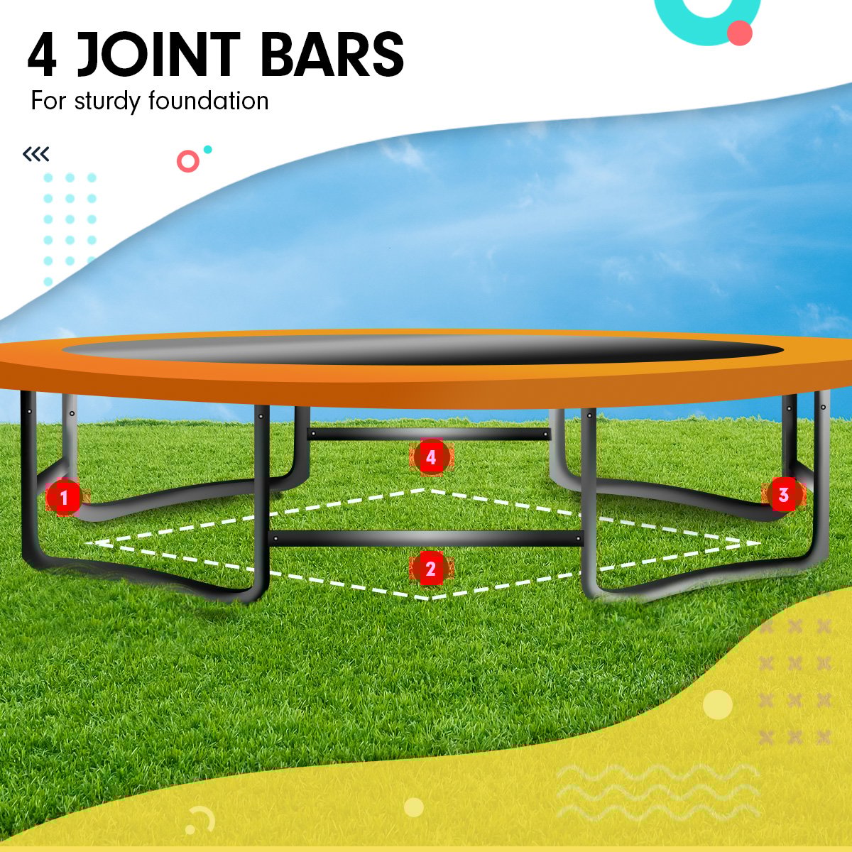 Kahuna 8x14ft Oval Trampoline Outdoor Orange