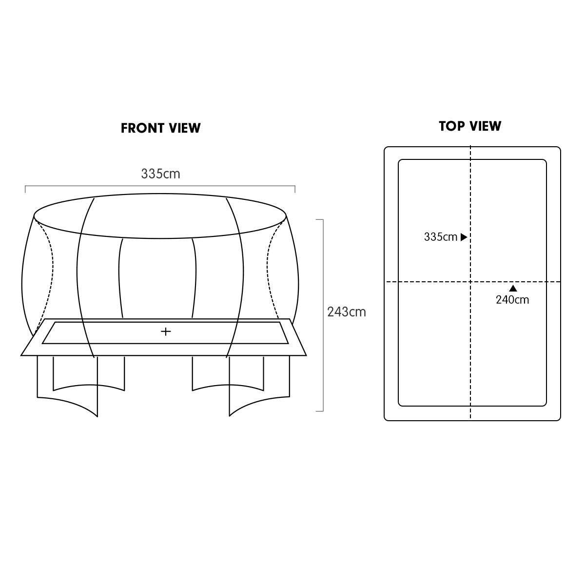 Kahuna 8x11ft Rectangular Trampoline Orange Safety Enclosure