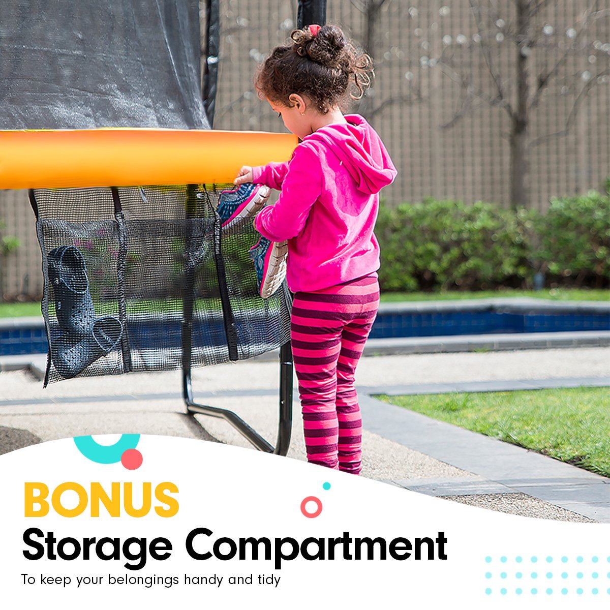 Kahuna 8x11ft Rectangular Trampoline Orange Safety Enclosure Basketball Hoop