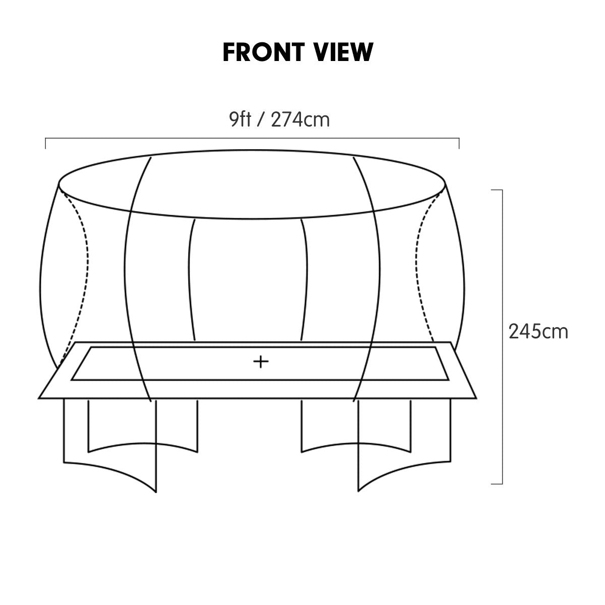 Heavy-Duty Rectangular Trampoline 6x9ft with Safety Net - Kahuna