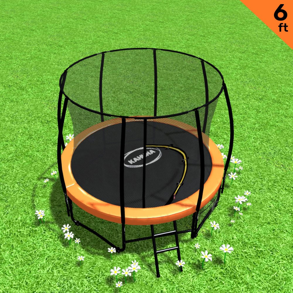 6ft UV-Stabilised Orange Trampoline with Safety Enclosure - Kahuna