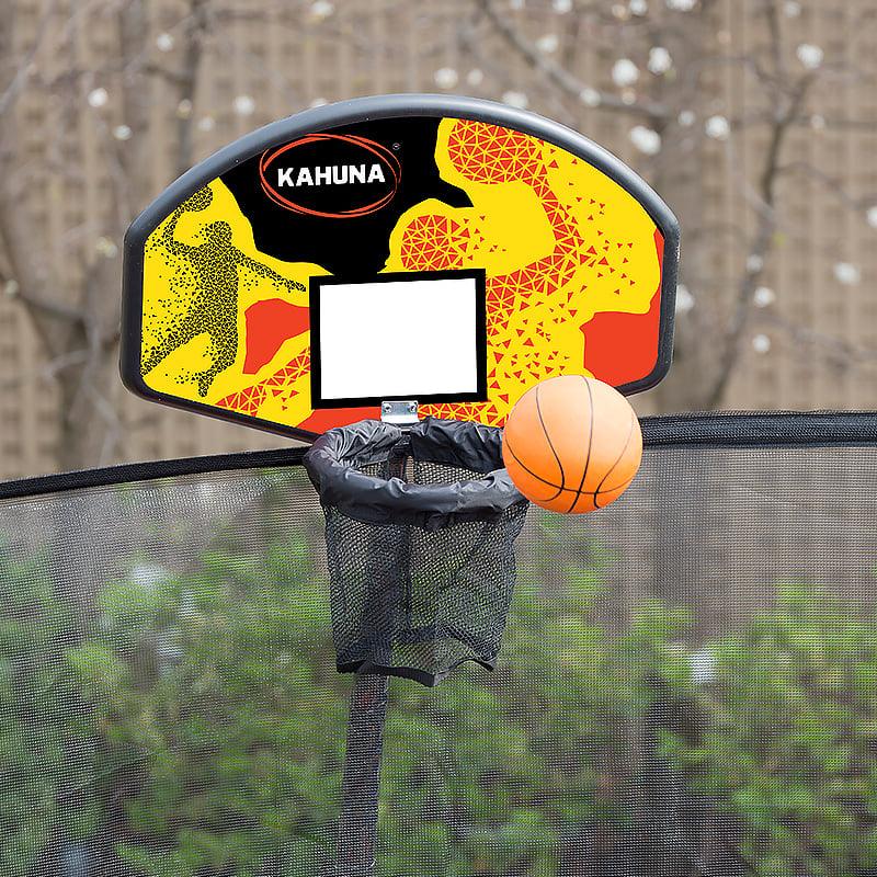 Heavy Duty 8ft Trampoline with Basketball Set, UV-Stabilized Padding, Safety Net - Kahuna