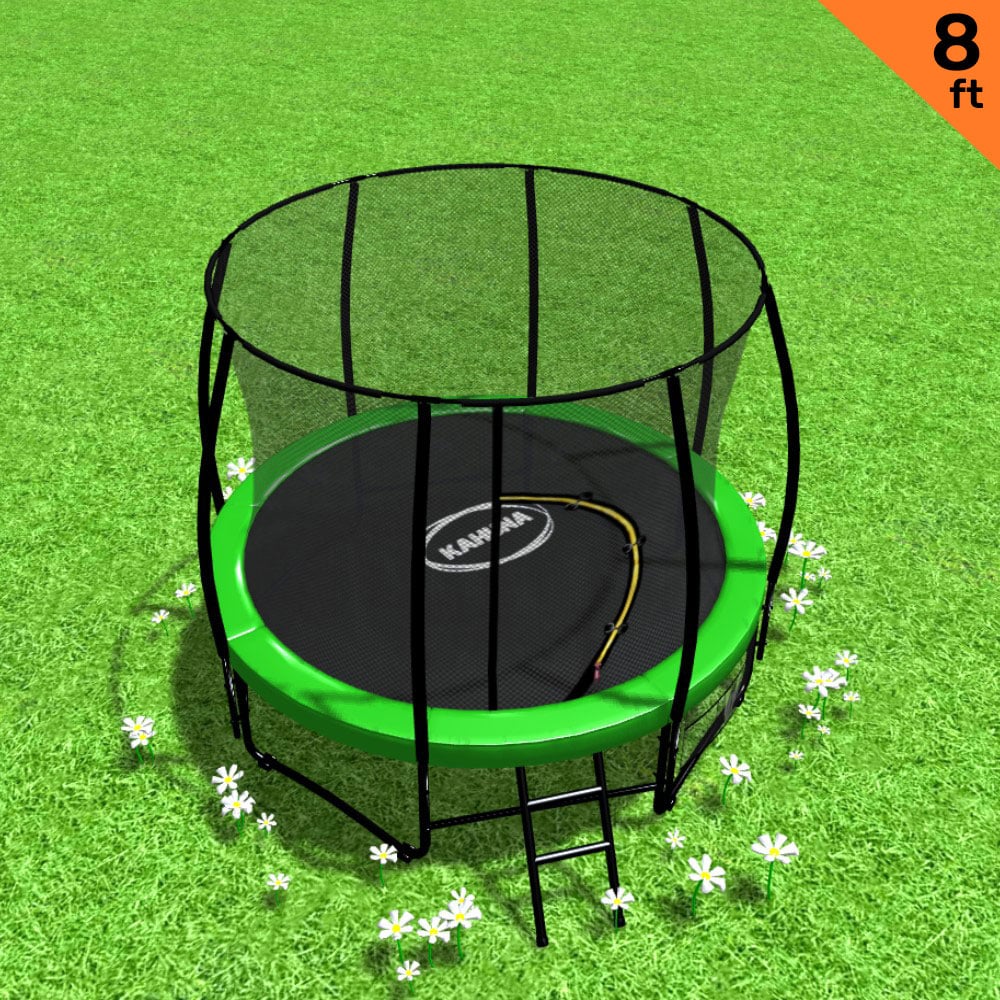 Heavy-Duty 8ft Trampoline with Safety Net, Mat & Ladder - Kahuna