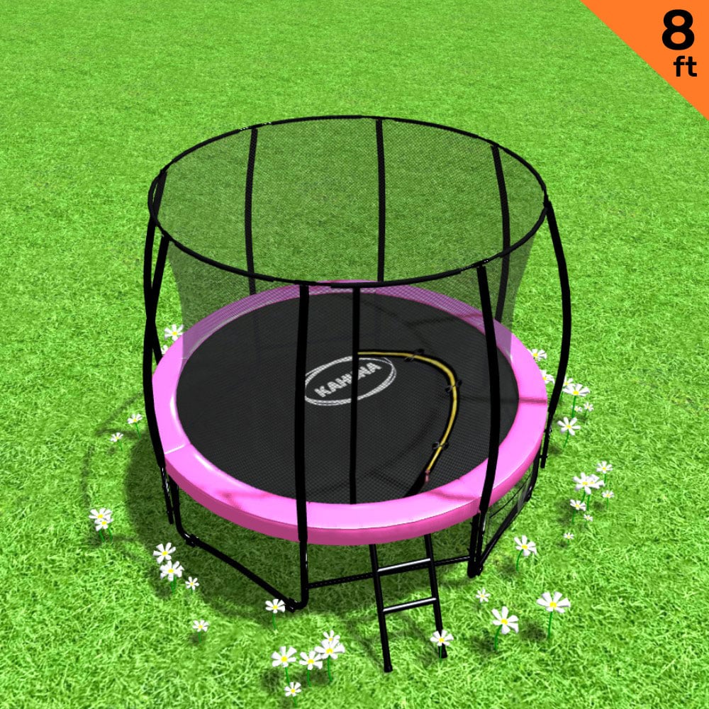 8ft Trampoline UV-Safety Net, Steel Frame with Ladder - Kahuna