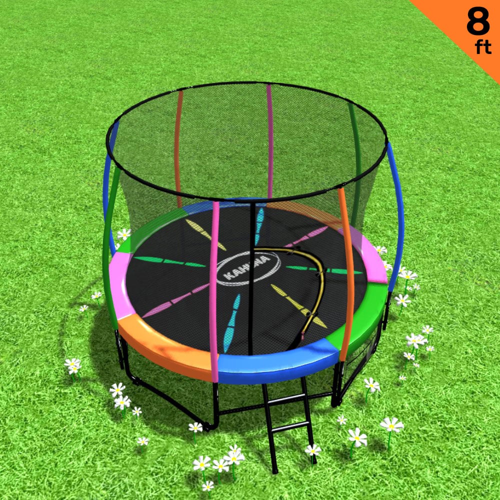 Heavy-Duty 8ft Trampoline with Safety Net & Ladder - Kahuna